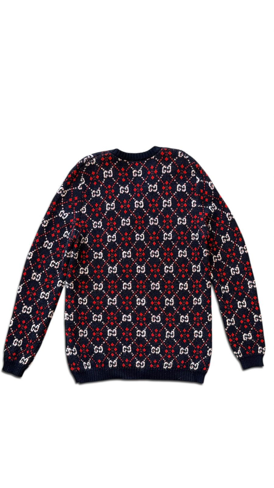 Gucci Gucci GG Diamond M Wool Sweatshirt V Crewneck Size US M / EU 48-50 / 2 - 2 Thumbnail
