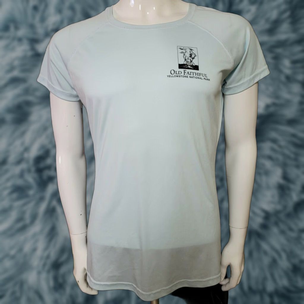 Vintage Womens T-Shirt XL AB Yellow Stone Performance Old Faithful USA Blue Polyester Logo Casual Geyser 90s/Stats? Size XL / US 12-14 / IT 48-50 - 1 Thumbnail