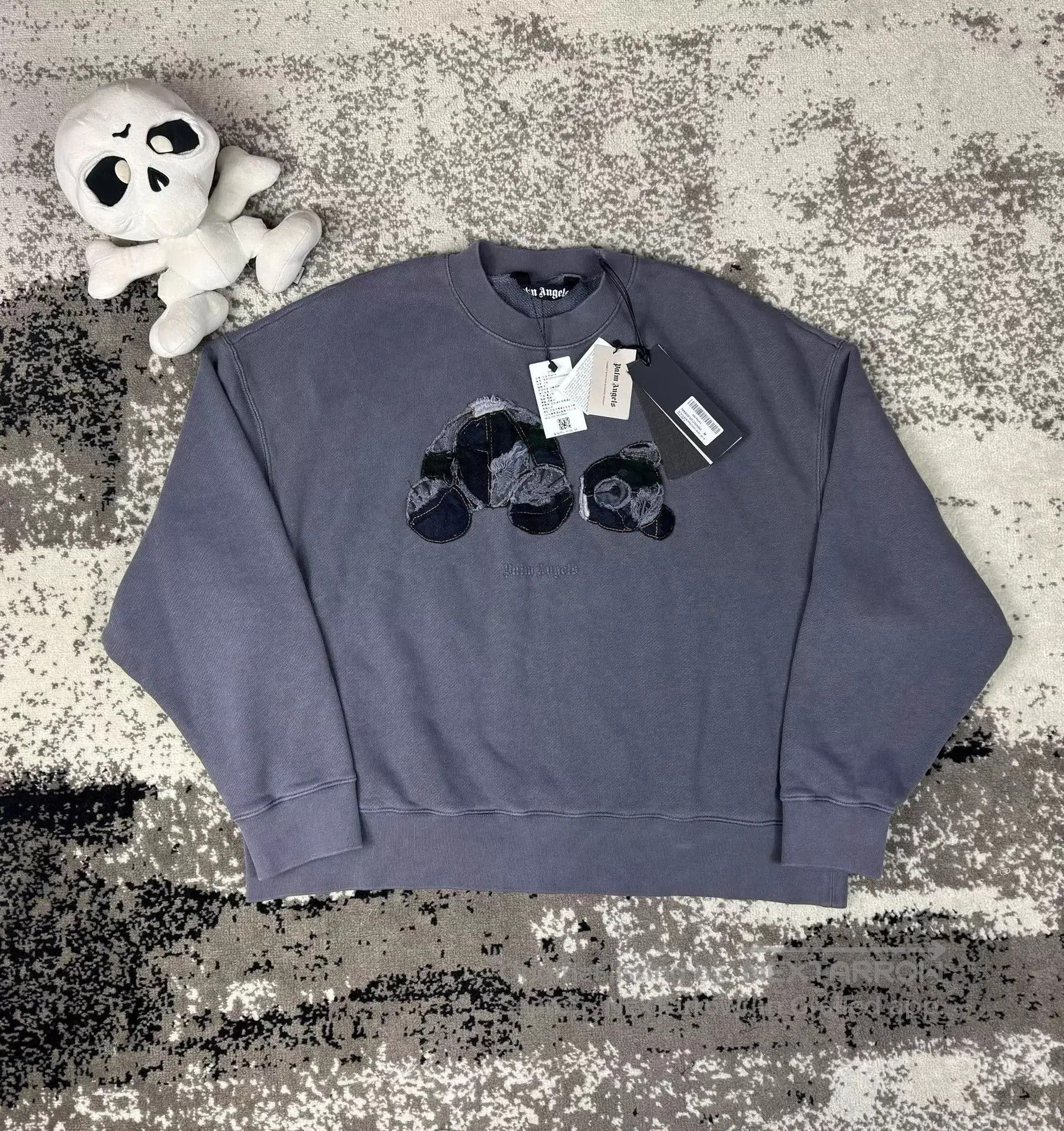 Palm Angels Blue Oversized Sweatshirt with Patch Design. Size US M / EU 48-50 / 2 - 1 Thumbnail