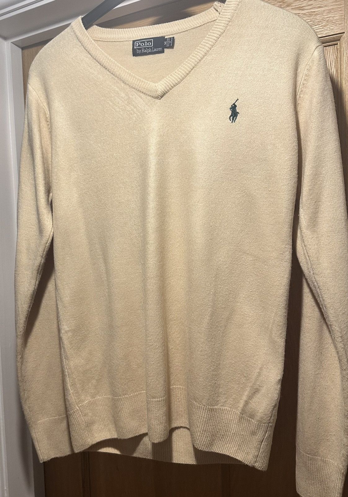 Ralph Lauren Beige Ralph Lauren Vneck Size US M / EU 48-50 / 2 - 2 Thumbnail