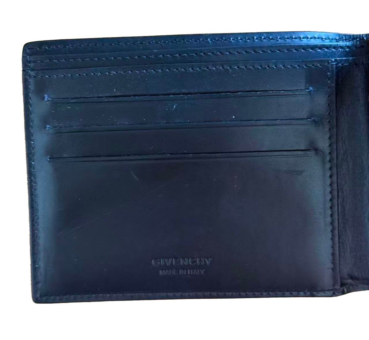 Givenchy Givenchy Embroidered Logo Leather Bi-Fold Wallet - Black Size ONE SIZE - 4 Thumbnail