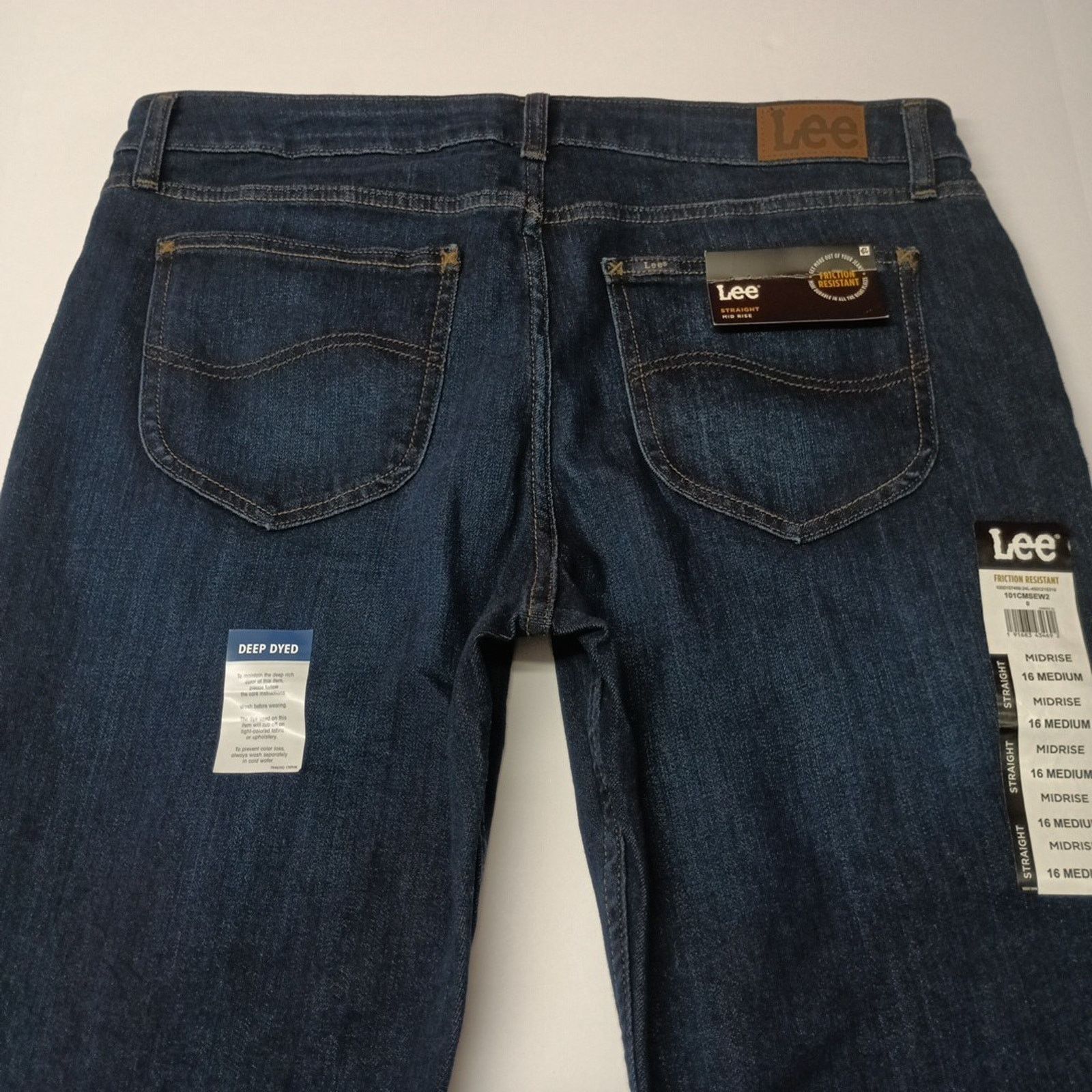 Lee Lee Straight Jeans Womens 16 Medium Size 36x29 Blue Mid Rise Size 38" / US 16 / IT 52 - 8 Thumbnail