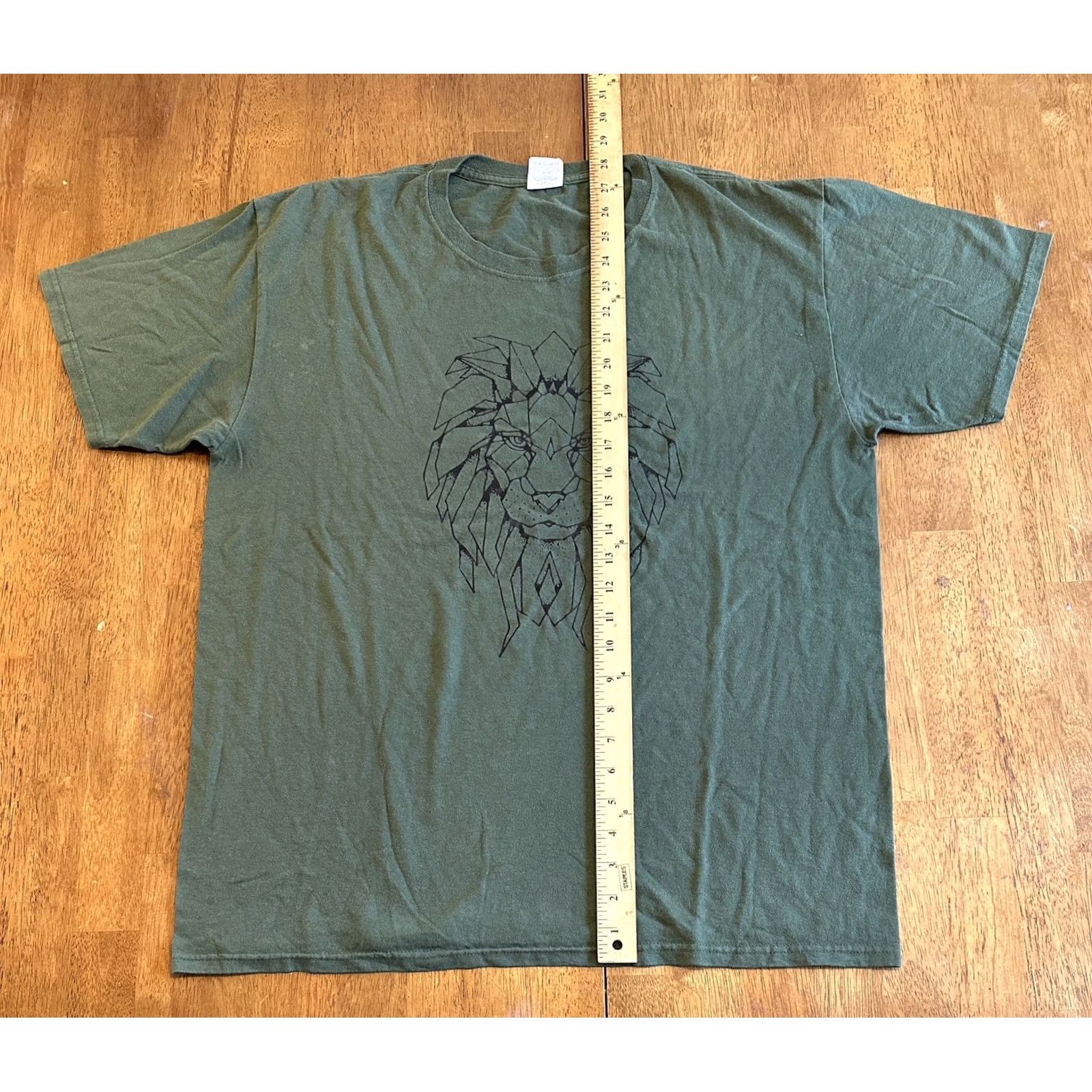 Jerzees JERZEES T-Shirt Lion Argyle Print Graphic Tee Large Green Men Size US L / EU 52-54 / 3 - 6 Thumbnail