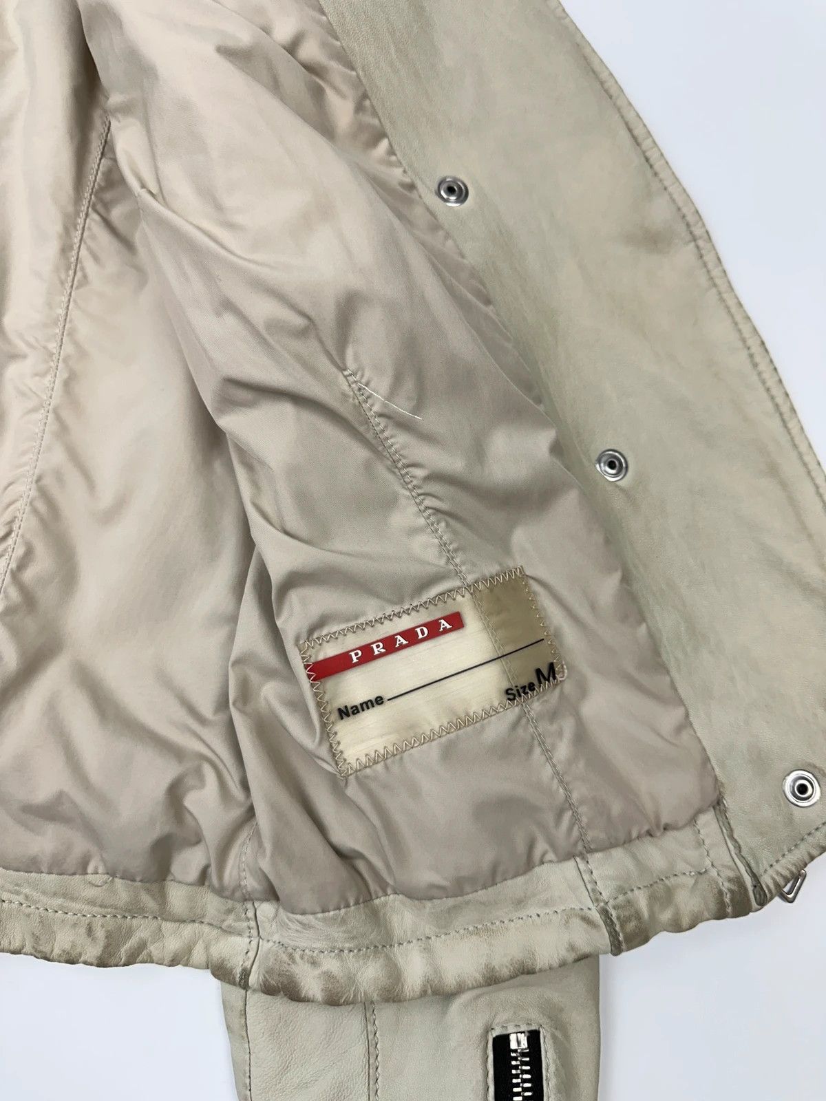 Prada Prada Sport FW02 Beige Perfecto Leather Multi Pocket Jacket Size M / US 6-8 / IT 42-44 - 14 Thumbnail