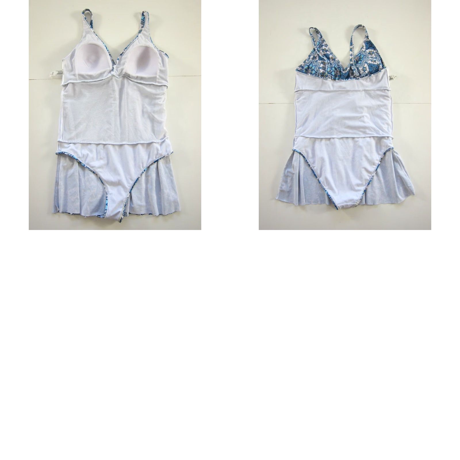 Nicole Miller Nicole Miller Studio Blue White Paisley One Piece Swimsuit Dress Women Large Size L / US 10 / IT 46 - 8 Thumbnail