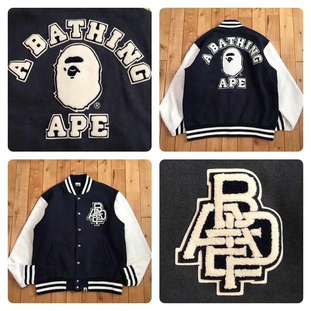 Bape × Nigo BAPE college logo sweat varsity jacket a bathing ape NIGO Size US L / EU 52-54 / 3 - 1 Thumbnail