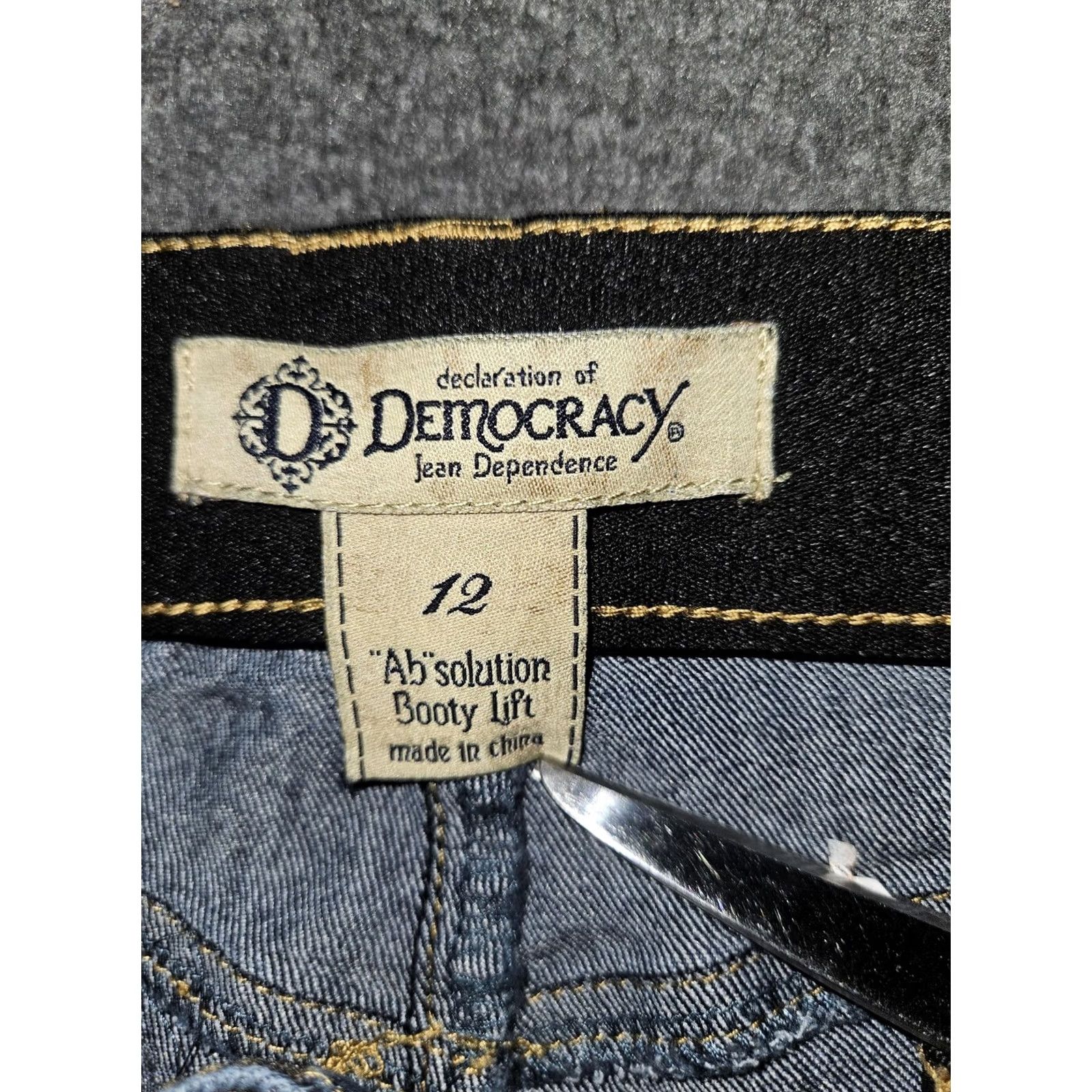 Vintage Democracy Jeans Womens 12 Blue Ab Solution Skinny Stretch Denim Pants Jeans Womens 12 Blue Ab Solution Skinny Stretch Denim Pants Size 34" / US 12 / IT 48 - 2 Thumbnail