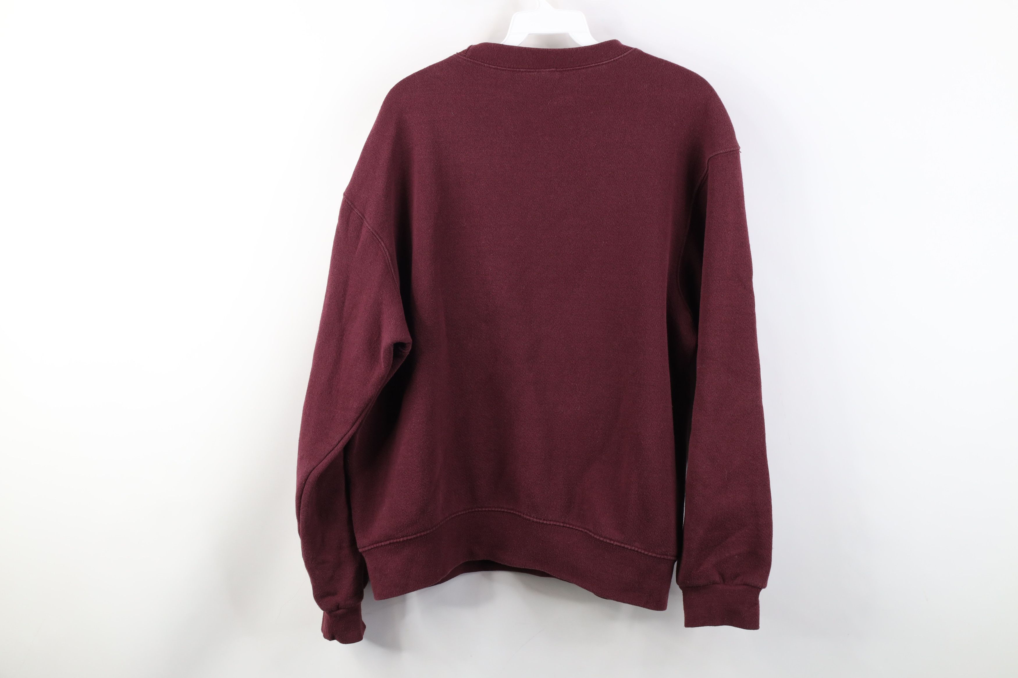 Vintage Vintage 90s Streetwear Blank Crewneck Sweatshirt Burgundy Size US M / EU 48-50 / 2 - 10 Thumbnail