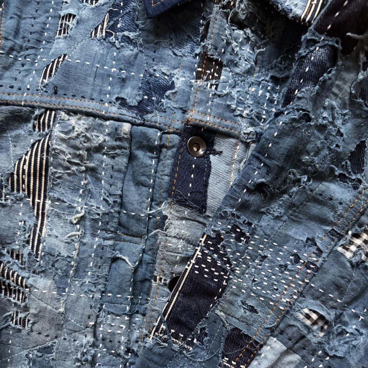 Kapital Indigo Boro Sashiko Denim Jacket Size US M / EU 48-50 / 2 - 7 Thumbnail