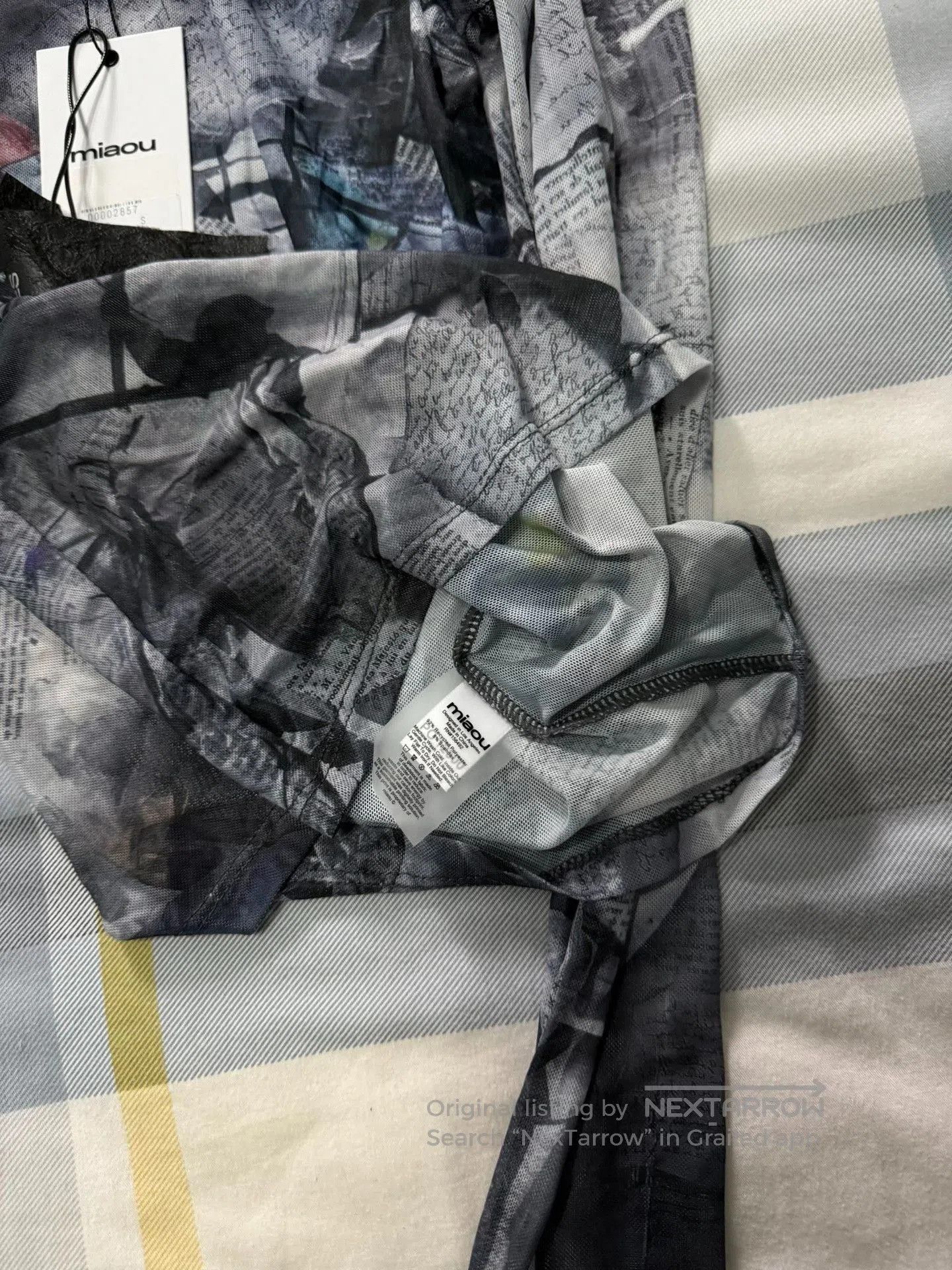 Japanese Brand Miaou Newspaper Print Slim Stretch T. Size M / US 6-8 / IT 42-44 - 3 Thumbnail