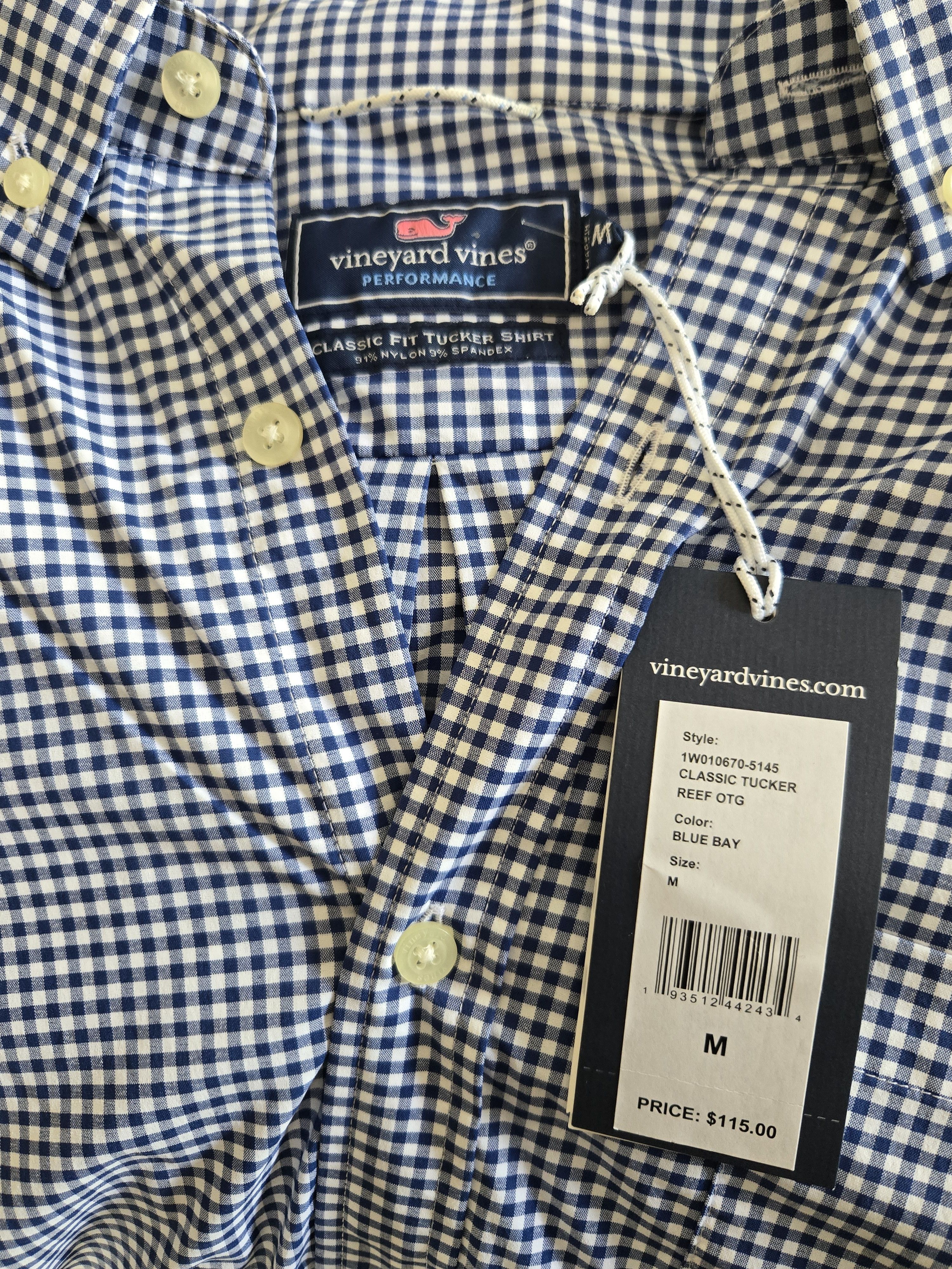 Vineyard Vines Vineyard Vines Men's Blue/white gingham Classic Tucker Shirt Size US M / EU 48-50 / 2 - 7 Thumbnail