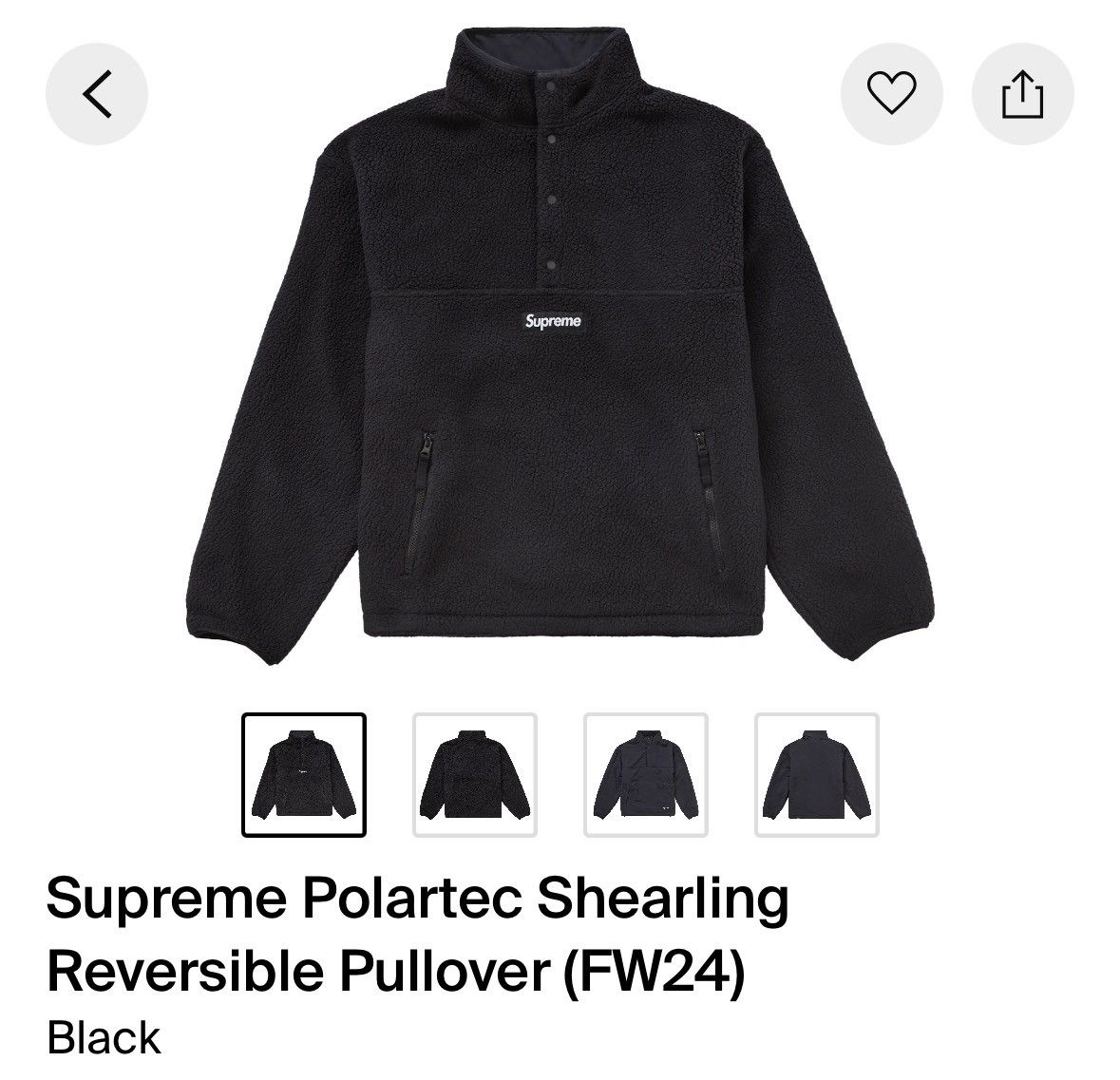 Polartec × Supreme Polartec Shearling Reversible Supreme FW24 Size US XL / EU 56 / 4 - 1 Preview