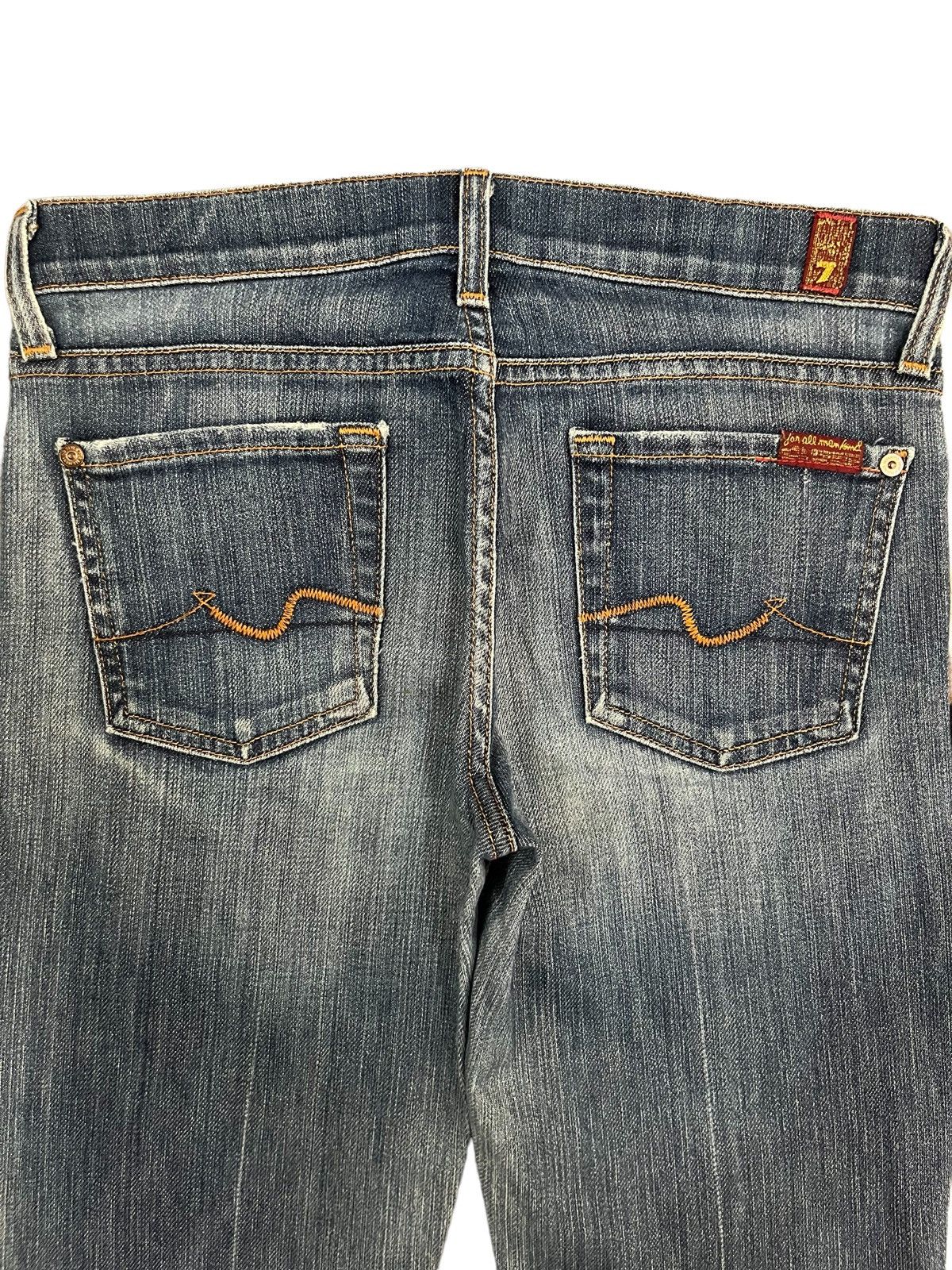 7 For All Mankind Vintage Japanese Brand Blue Washed Distressed Flare Jeans Size US 29 - 4 Thumbnail