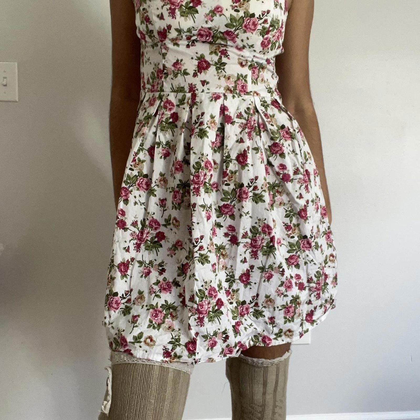 Other White floral strapless dress with pink roses #floraldress Size S / US 4 / IT 40 - 4 Thumbnail