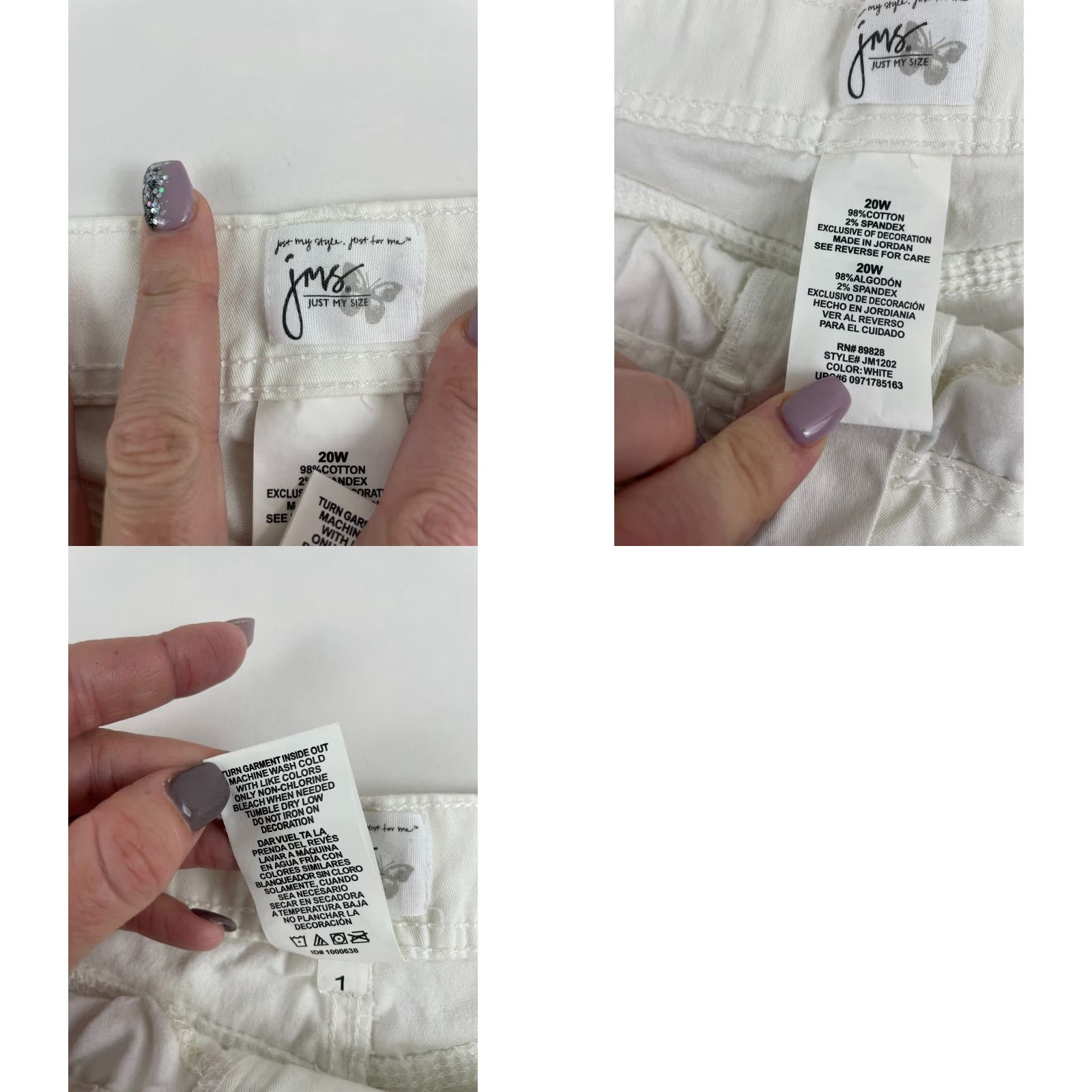 Vintage JMS Shorts Women's Plus Size 20W White Butterfly Embroidered Pockets Bermuda Size 42" / US 20 - 8 Thumbnail