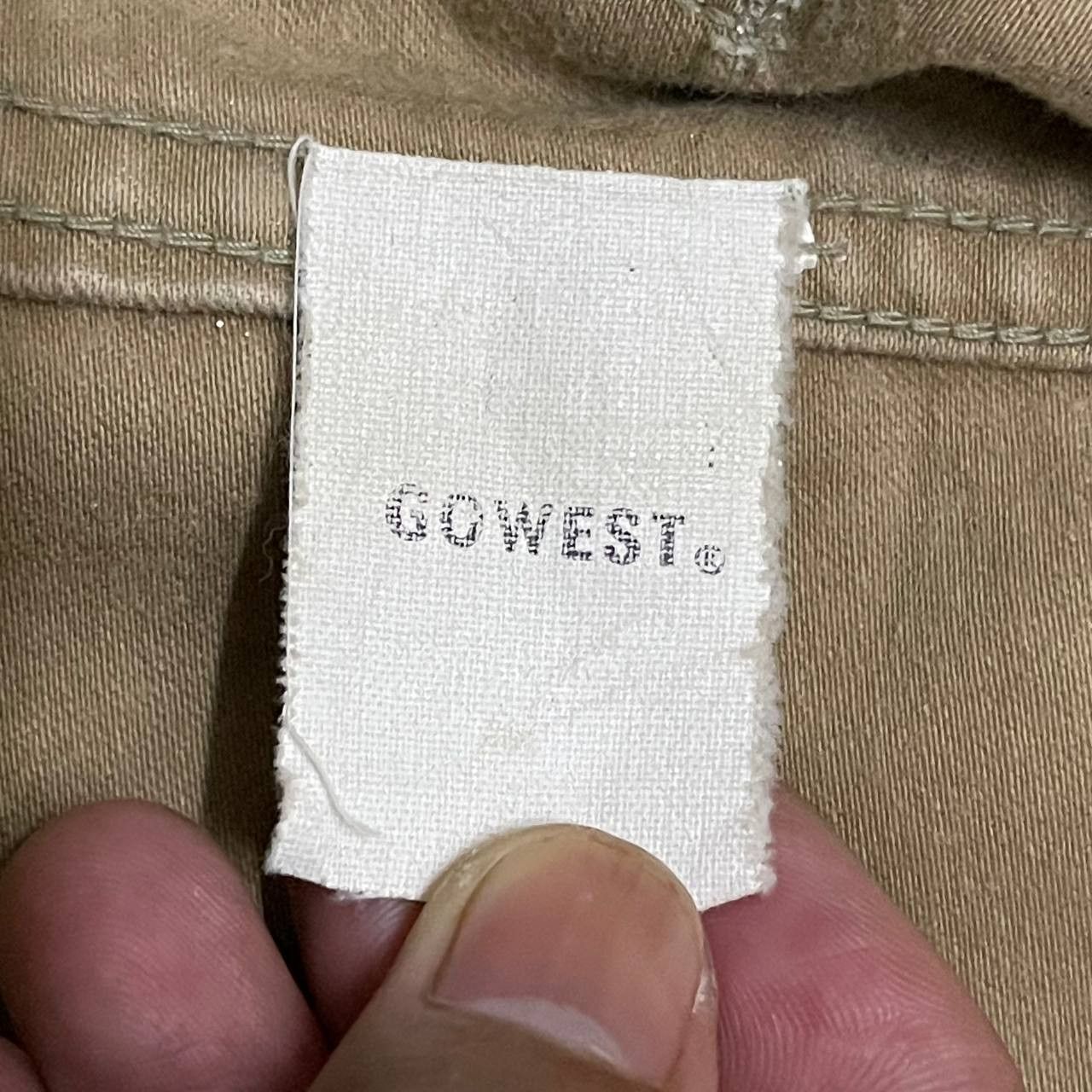 Japanese Brand Vintage Gowest Yellow Division Collarless Jacket Size US S / EU 44-46 / 1 - 13 Thumbnail