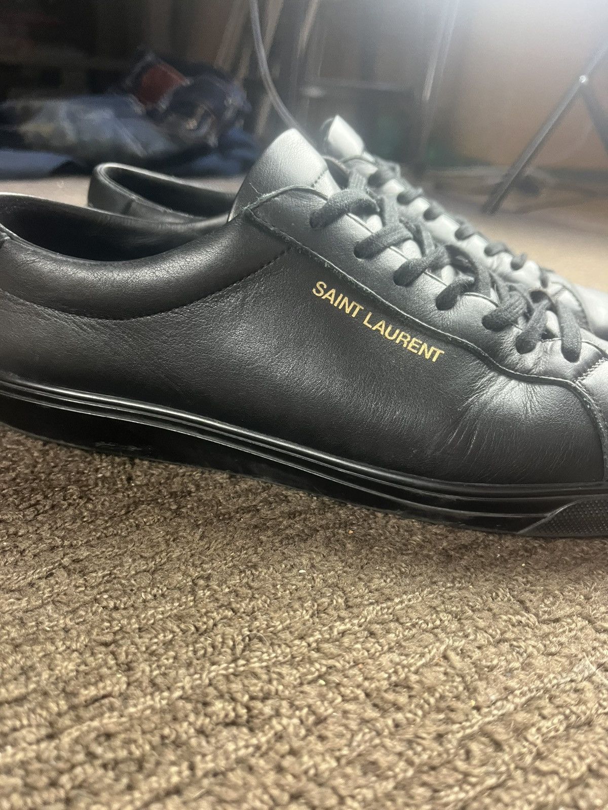 Hedi Slimane Saint laurent black leather low top sneakers Size US 9 / EU 42 - 3 Thumbnail