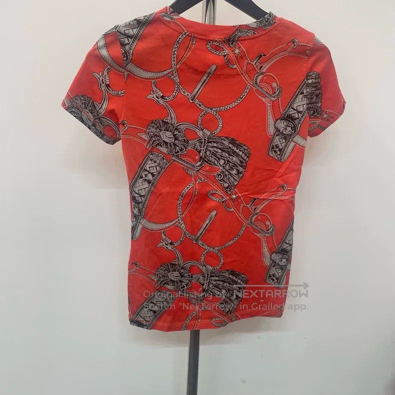 Hermes Hermes Short Sleeve Printed T-Shirt, Orange Size XXS / US 00 / IT 34 - 2 Thumbnail