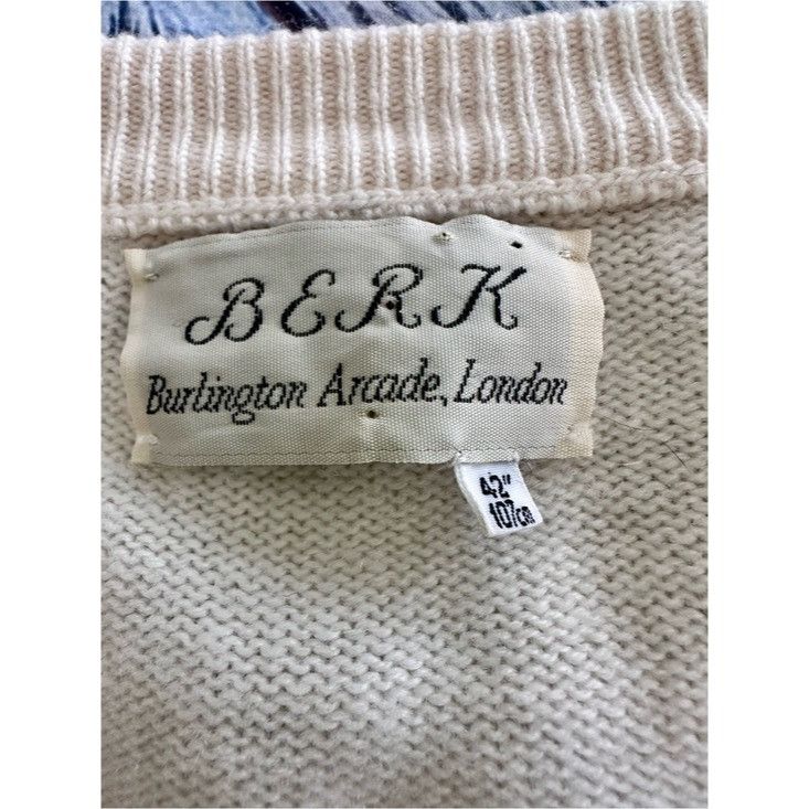 Vintage Vintage BERK 100% Cashmere Cream Knit Button-Up Cardigan Size L / US 10 / IT 46 - 4 Thumbnail
