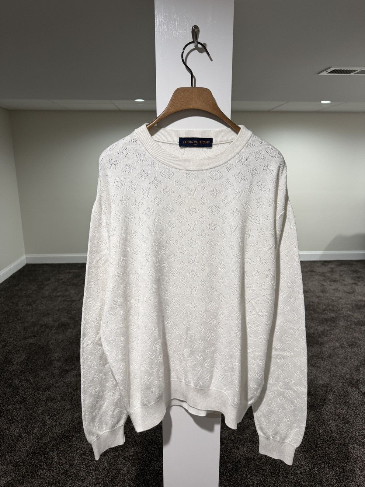 Louis Vuitton Louis Vuitton Monogram Pointelle Cotton Pullover Sweatshirt Size US XXL / EU 58 / 5 - 1 Thumbnail