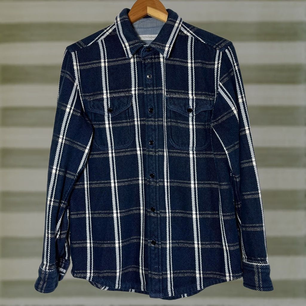 Outerknown Outerknown Men’s Blanket Shirt Plaid 100% Organic Cotton Sz S Navy Blue Button-Up Long Sleeve Pockets Vintage Mens Size US S / EU 44-46 / 1 - 1 Thumbnail
