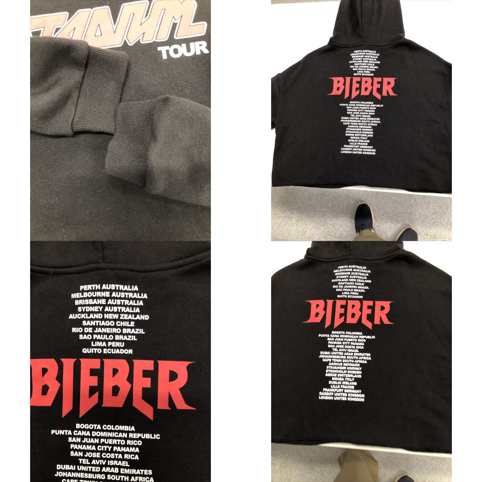 Vintage VINTAGE Justin Bieber Purpose Stadium Tour Black Cropped Hoodie Sweatershirt XS Size XS / US 0-2 / IT 36-38 - 8 Thumbnail
