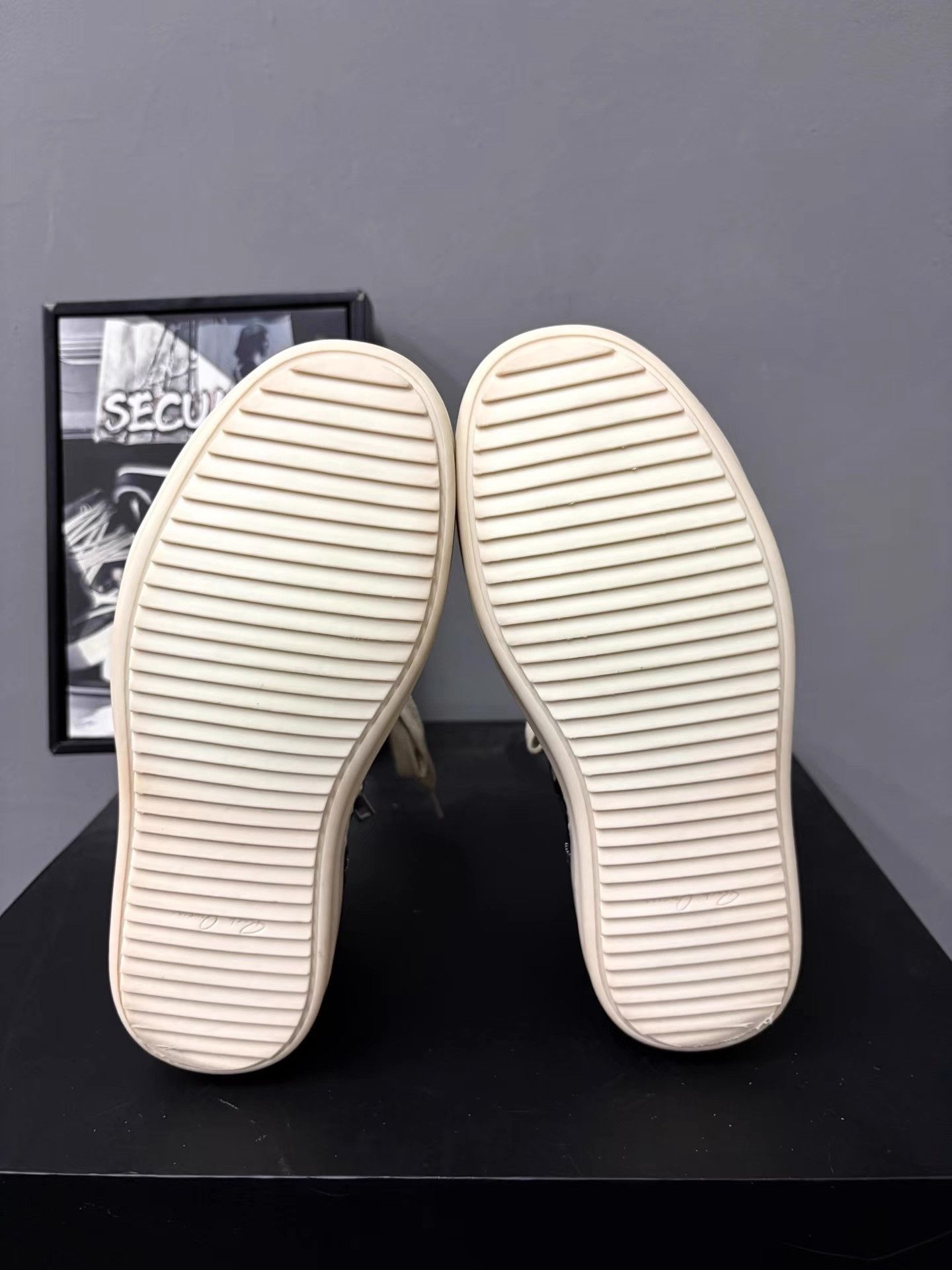 Rick Owens Rick Owens Black White Leather High-Tops K34 Size US 5 / IT 35 - 8 Thumbnail