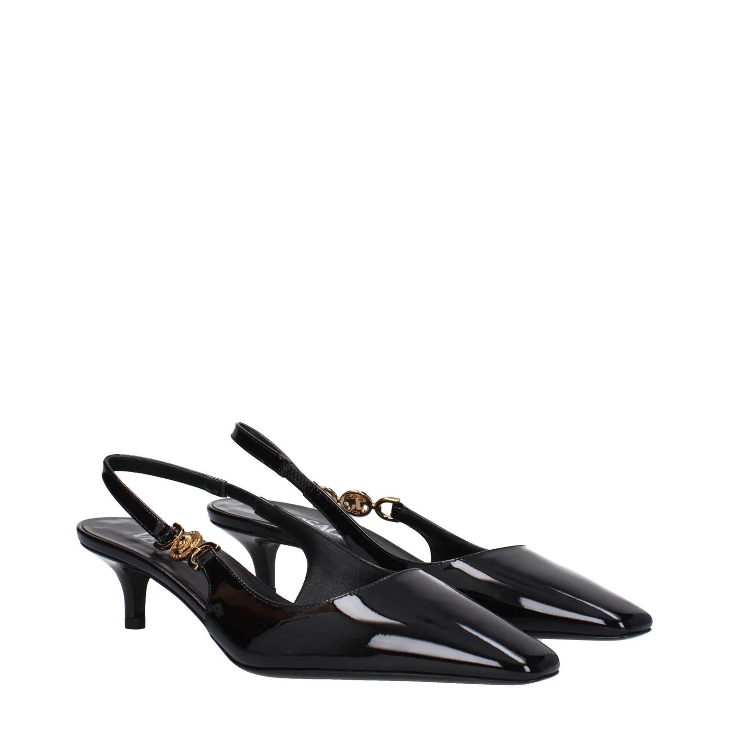 Versace ob1o1e0125 Patent Leather Sandals in Black Size US 11 / IT 41 - 2 Thumbnail