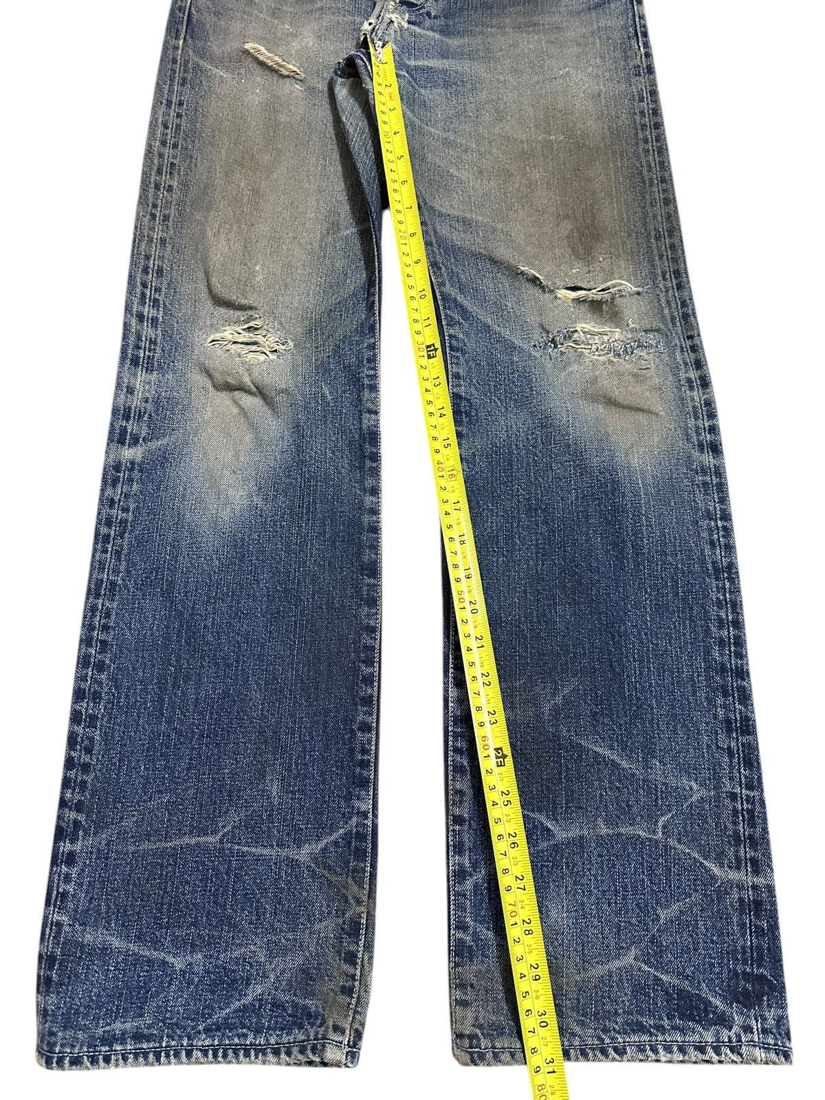 14th Addiction Vintage Japanese Brand Selvedge Mud Wash Distressed Jeans Size US 31 - 17 Thumbnail