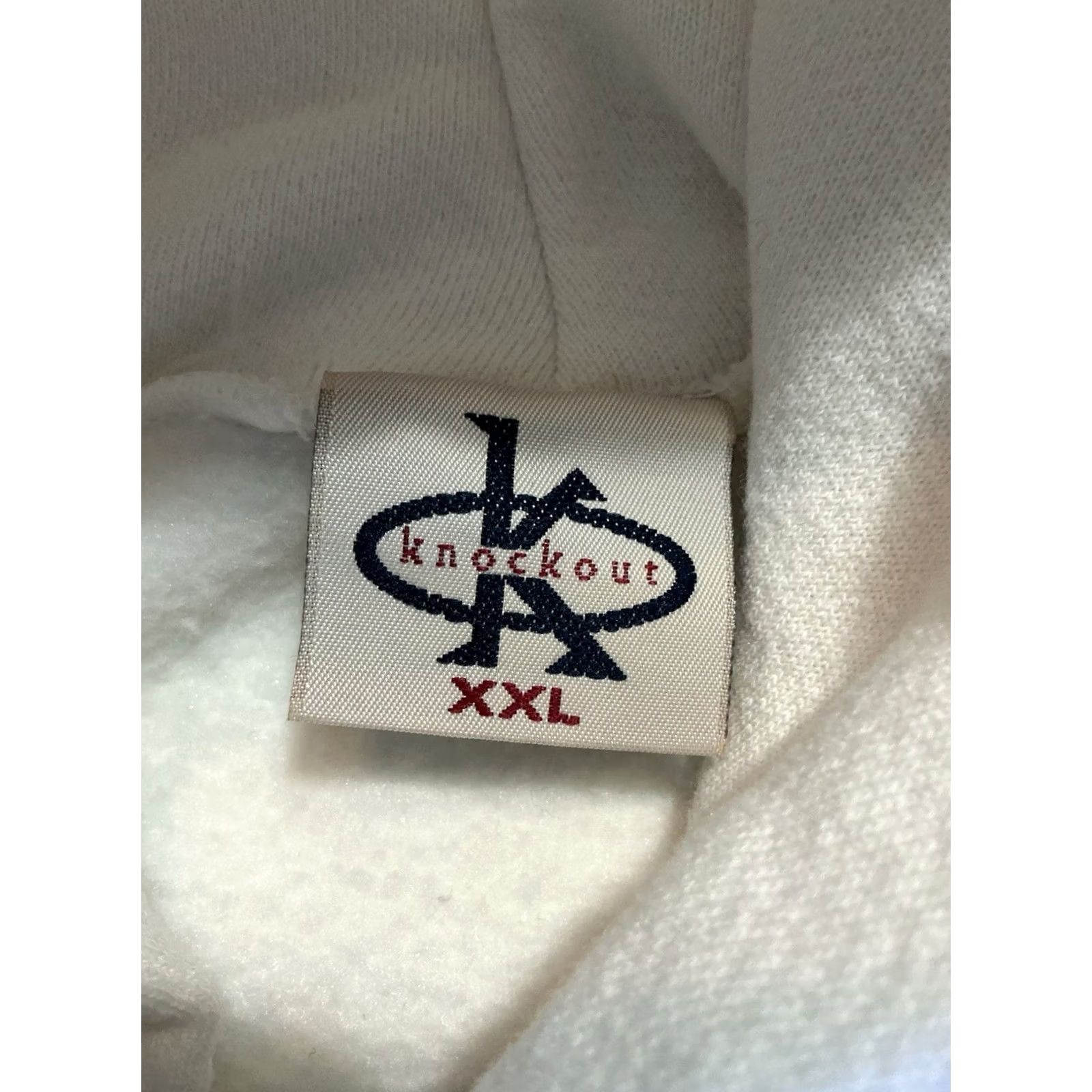 Vintage VINTAGE Knockout 90s Y2K Embroidered Pullover Hoodie XXL White Men Mens Hoodie Size US XXL / EU 58 / 5 - 6 Thumbnail