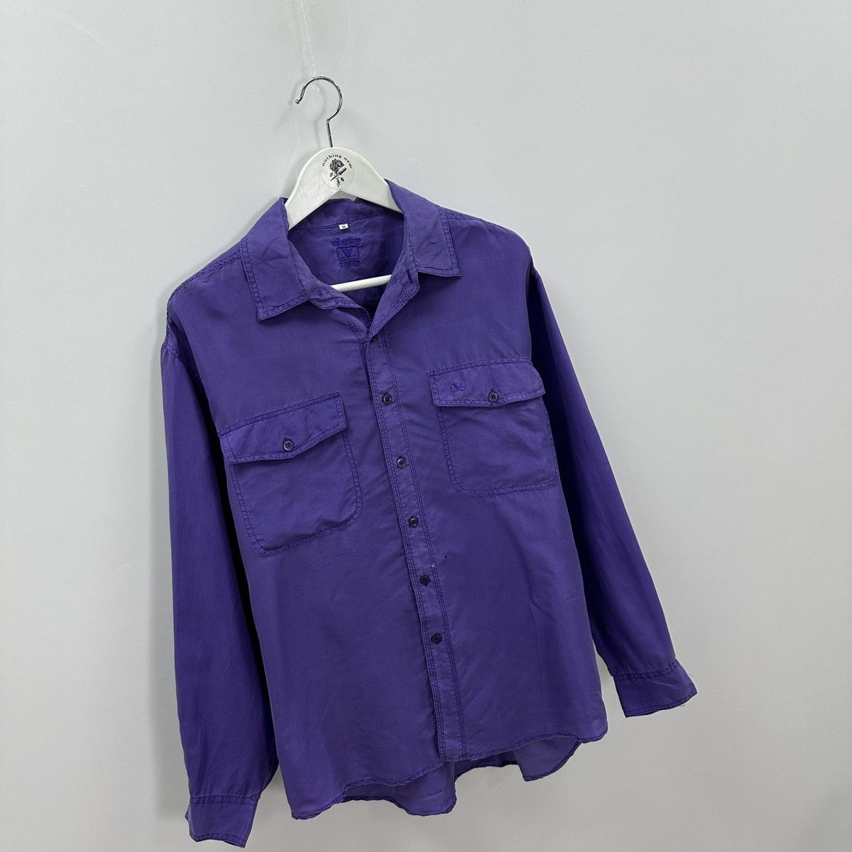 Valentino Vintage 80s Valentino Uomo Silk purple shirt og y2k Italy Size US M / EU 48-50 / 2 - 4 Thumbnail