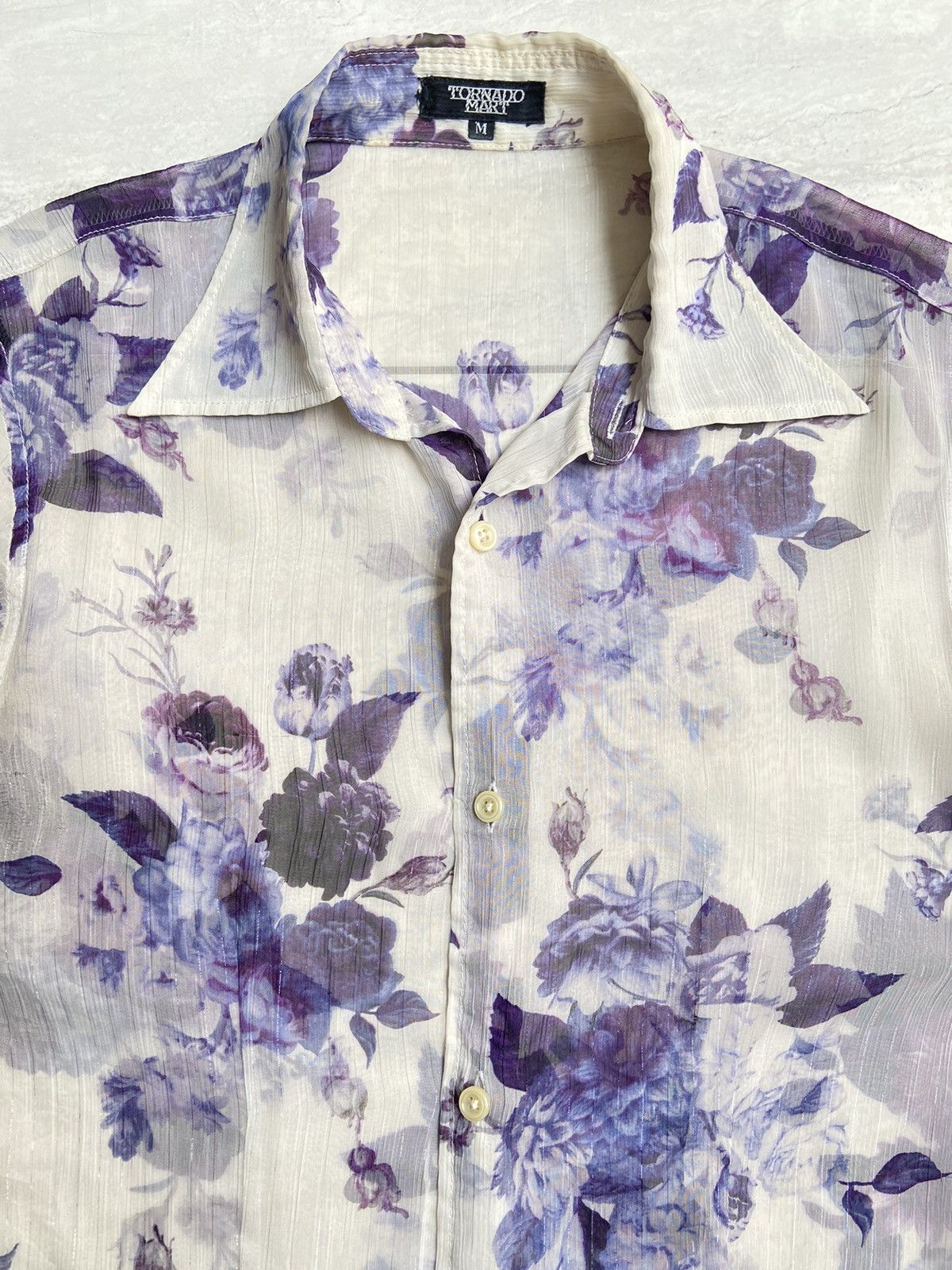 Tornado Mart TORNADO MART Flower Patterned Mesh Shirt Size US S / EU 44-46 / 1 - 5 Thumbnail