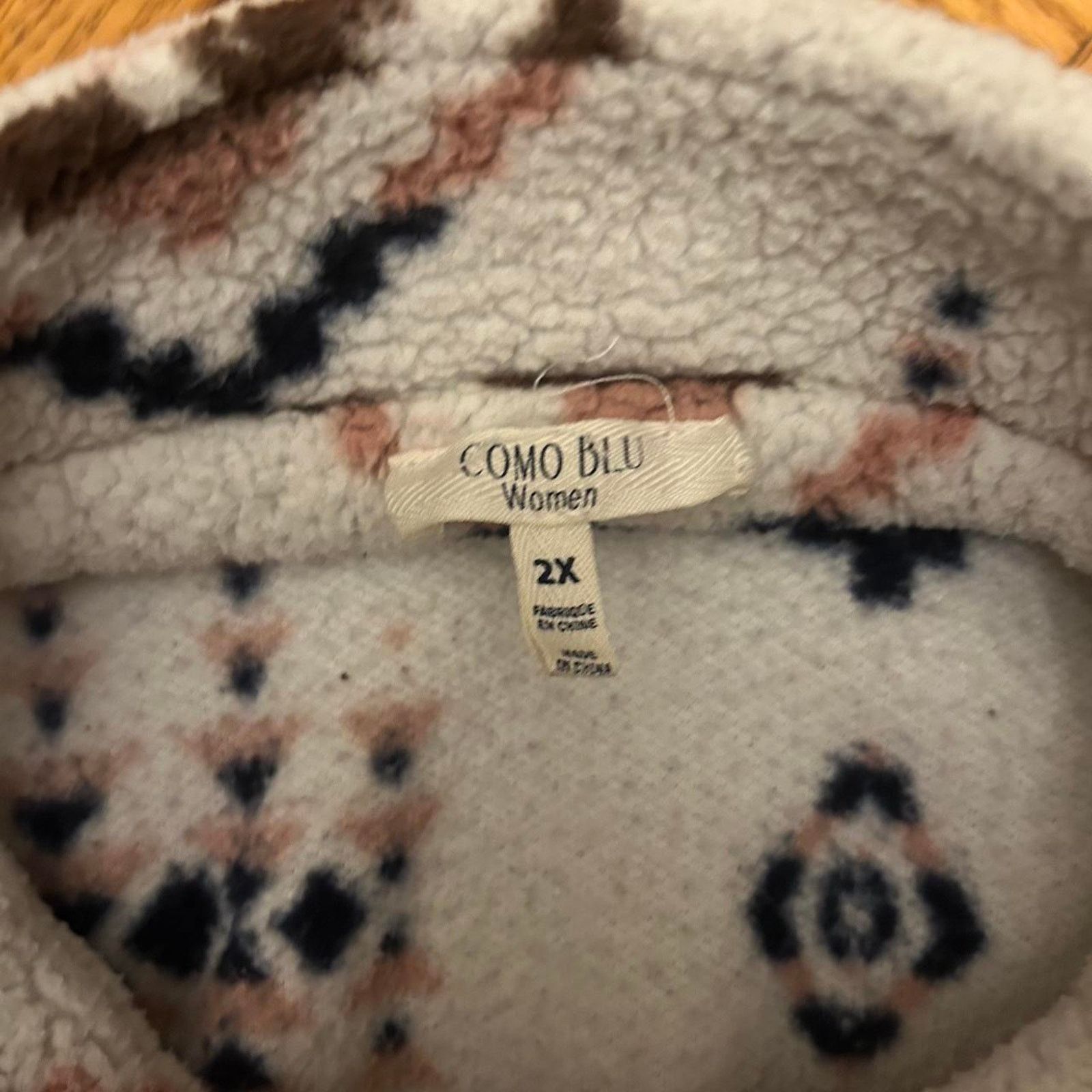 Other (2XL) Como Blu Aztec Print Sherpa Pullover Size XXL / US 16-18 / IT 52-54 - 4 Thumbnail