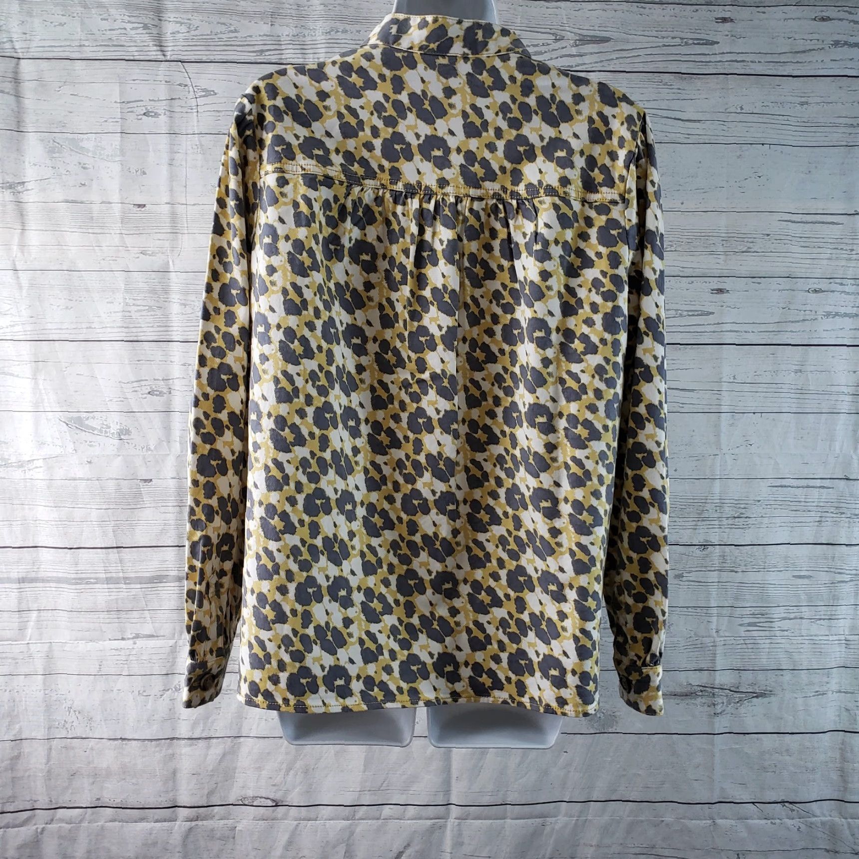 Vintage Cabi 5854 Womens Providence Shirt Jacket Sz Medium Yellow Gray Button Front Size M / US 6-8 / IT 42-44 - 4 Thumbnail