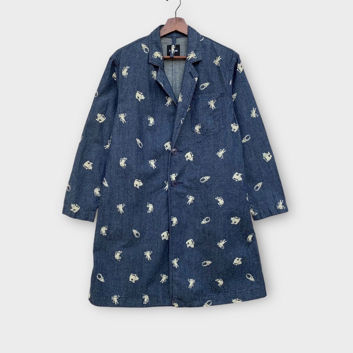Issey Miyake ISSEY MIYAKE NE NET INDIGO GRAPHICS PRINT DENIM COAT JACKET Size US M / EU 48-50 / 2 - 2 Thumbnail