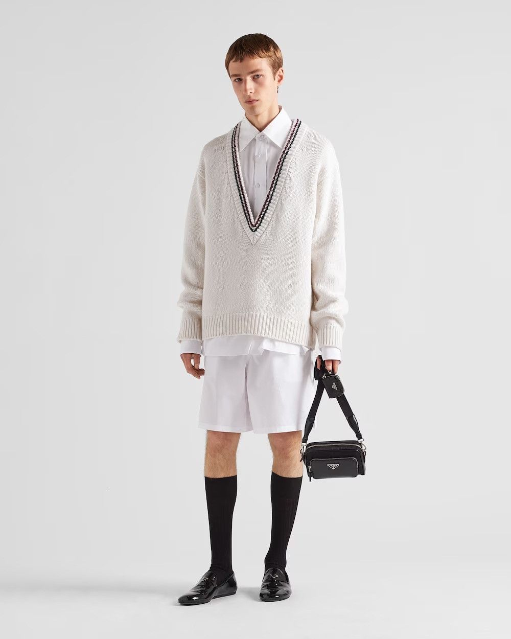 Prada o1bcso1str1025 Cashmere Sweater in White Size US S / EU 44-46 / 1 - 2 Thumbnail