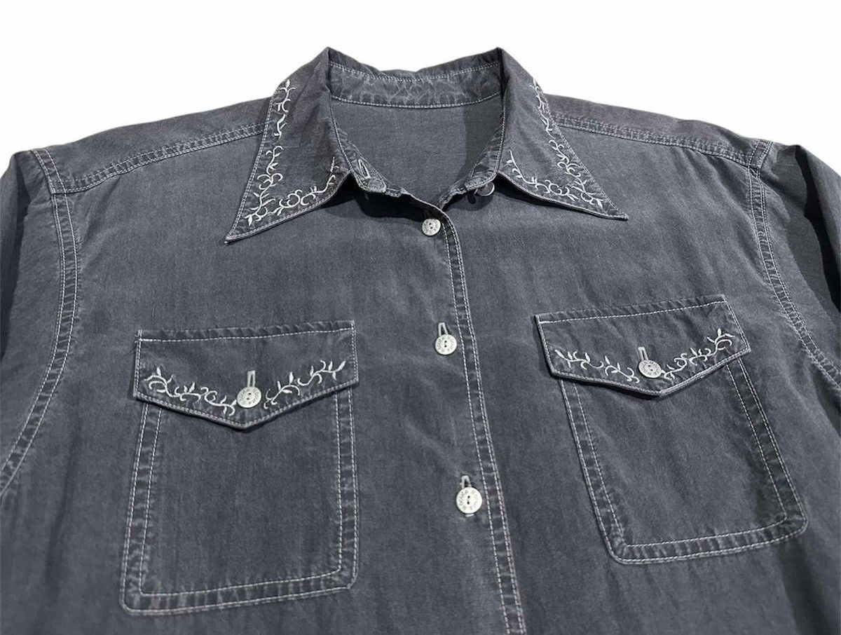 🔥Japanese Y2K Tribal Embroidered Western Shirt Goth Punk