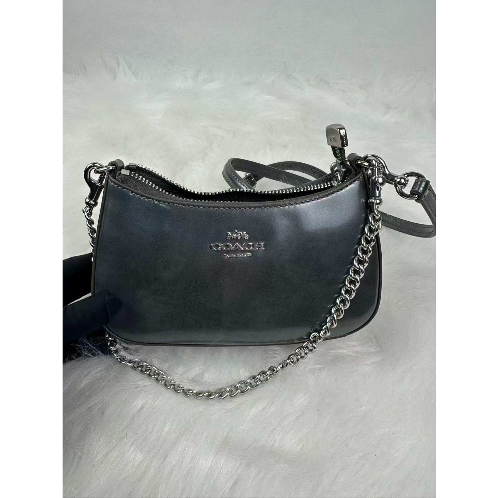 Coach Coach Teri Mini Crossbody Shoulder Silver Metallic Gunmetal Size ONE SIZE - 3 Thumbnail