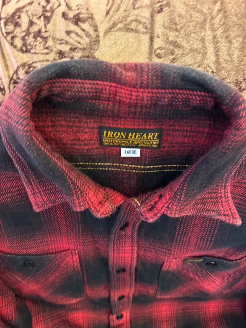 Iron Heart Iron Heart 244 flannel overweight workwear red Haig shirt Size US L / EU 52-54 / 3 - 3 Thumbnail