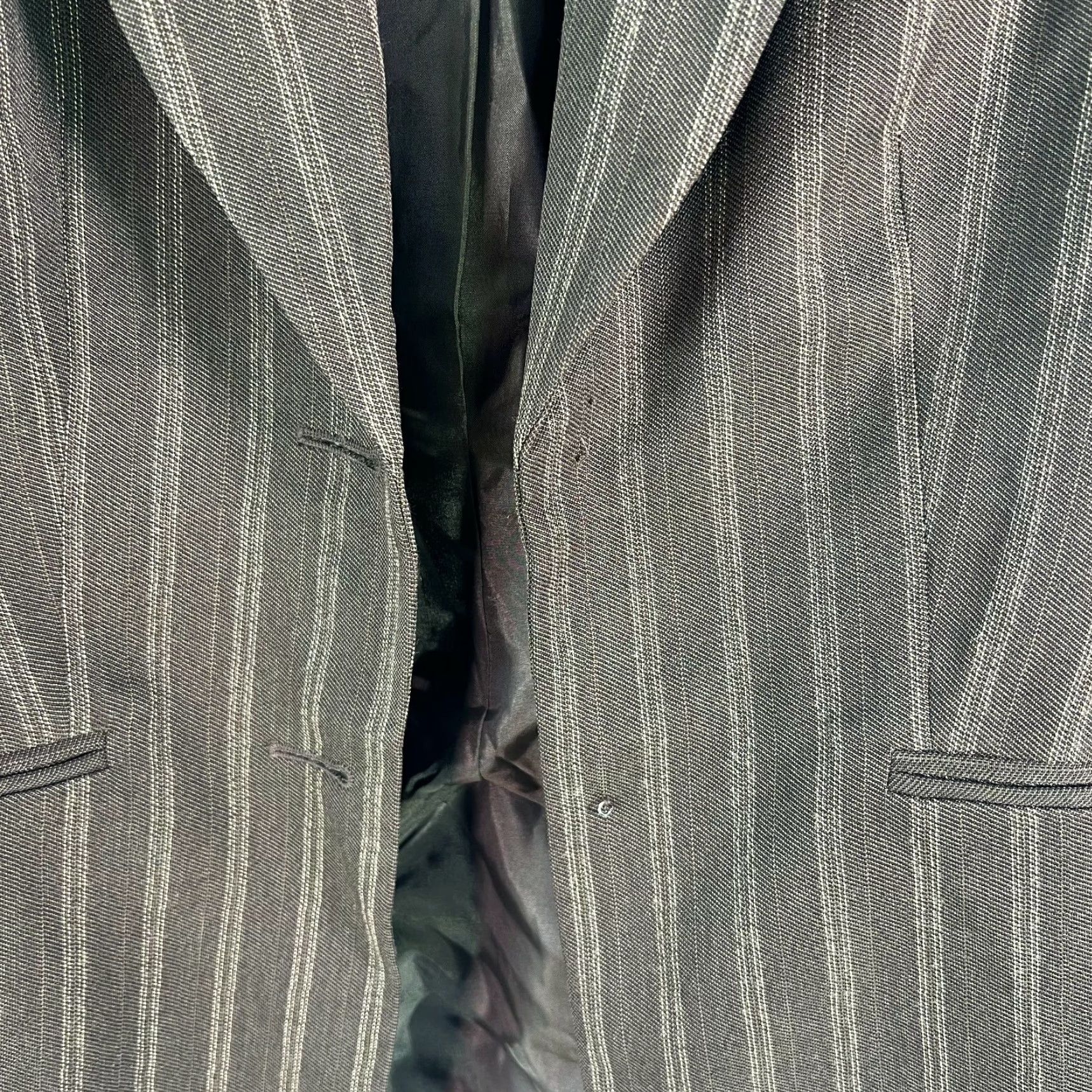Vintage Isabel & Nina Women's Green Striped Blazer Jacket Sz 4 - Notch Lapel, Long Sleeve, Business Casual Size S / US 4 / IT 40 - 6 Thumbnail