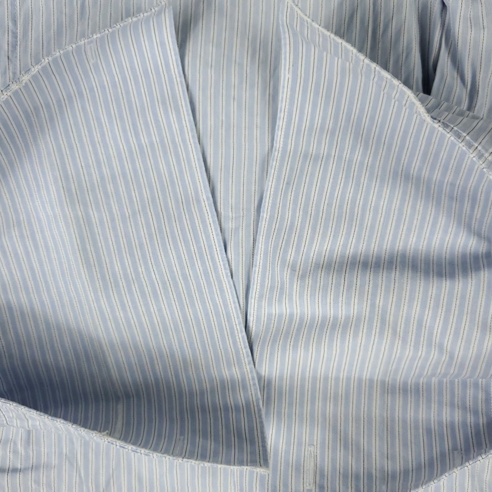 Ermenegildo Zegna VINTAGE Ermenegildo Zegna Shirt Men 16 41 Blue French Cuff Dress Button Up Long Sleeve 100% Cotton, Regular, Size 16, Blue, Classic, Mens Size 42R - 4 Thumbnail