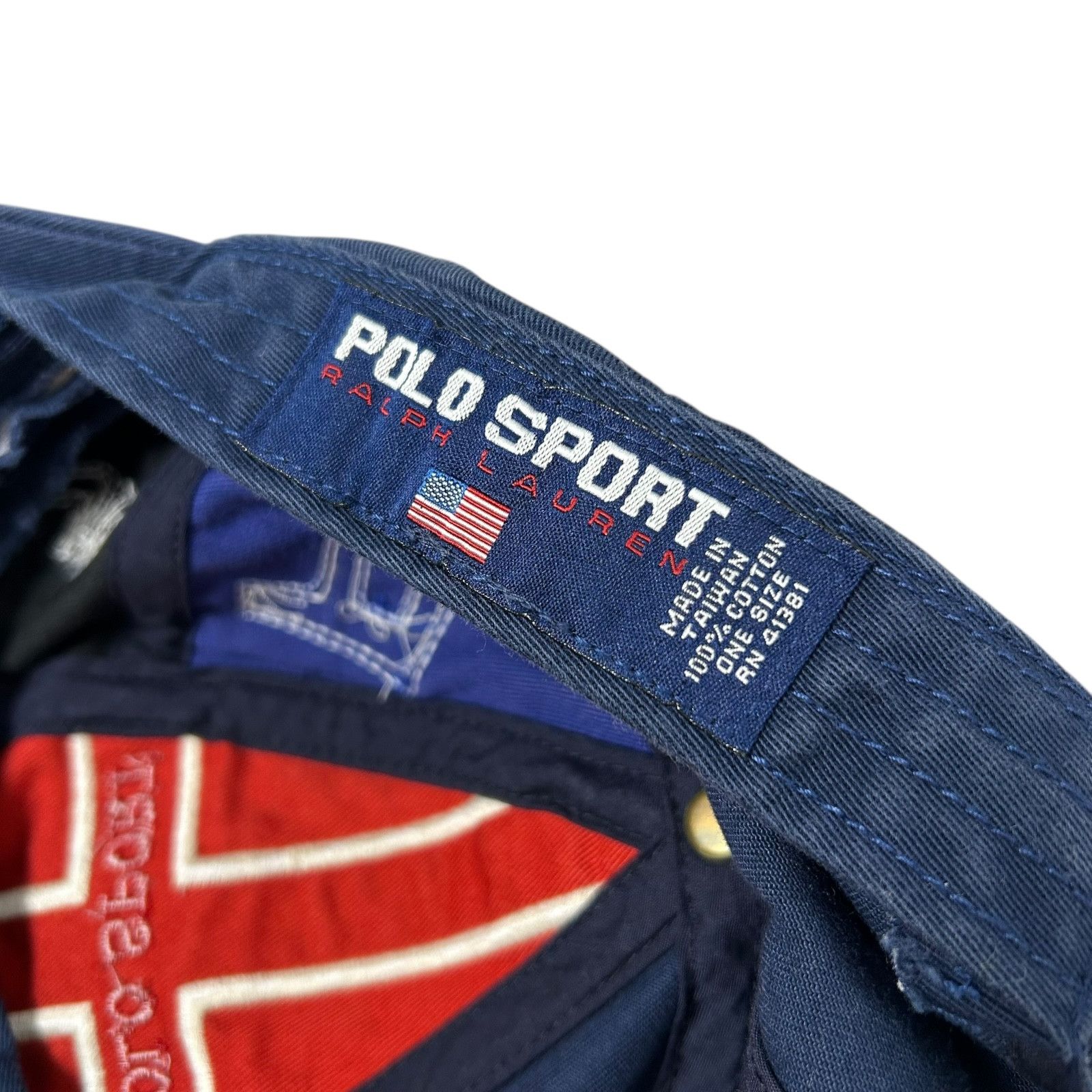 Polo Ralph Lauren RARE VTG 90s POLO PATCHWORK NORWAY FLAG 67 STRAPBACK HAT Size ONE SIZE - 4 Thumbnail