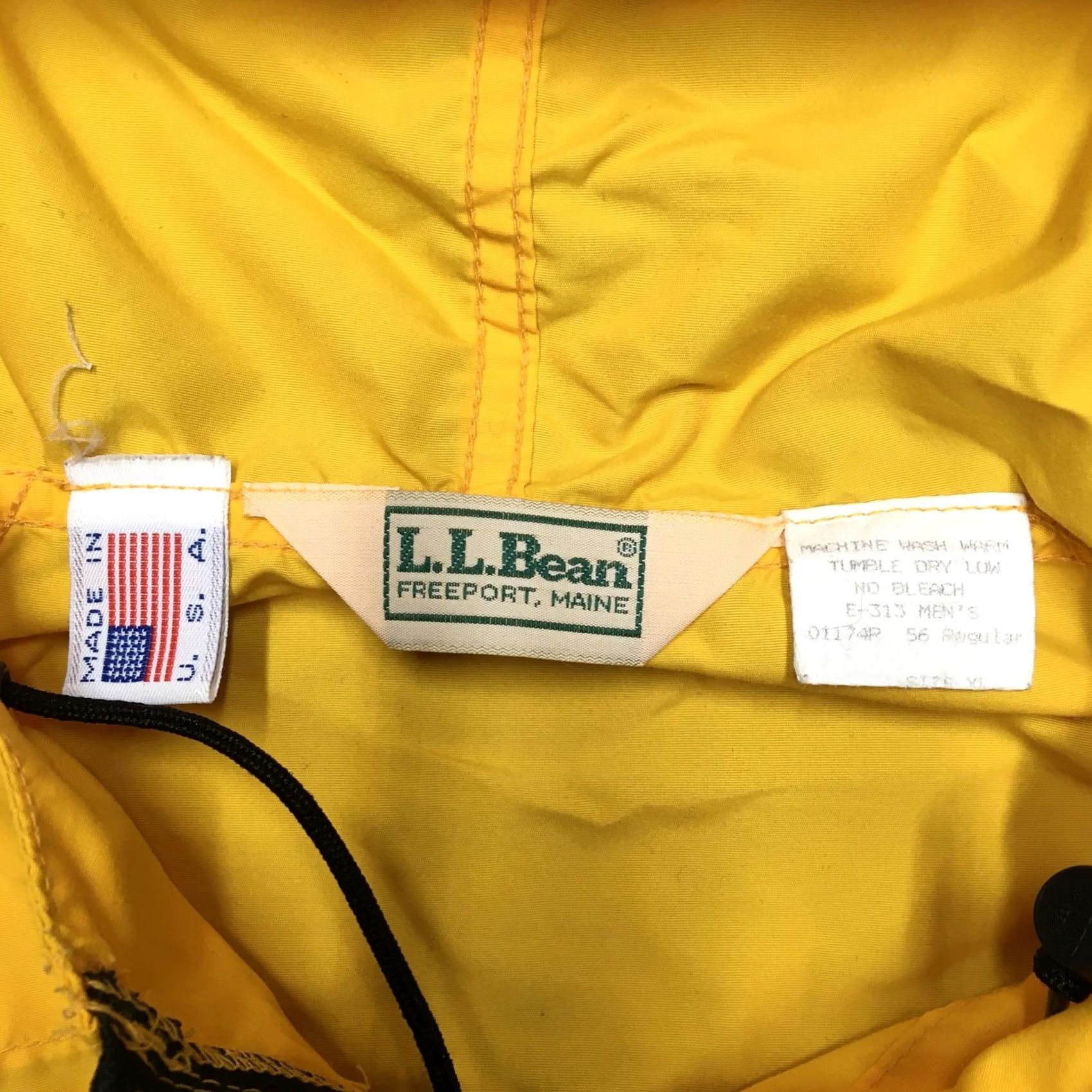 Vintage VINTAGE L.L.Bean Jacket Mens 56 Regular Yellow Nylon Hooded Anorak Pullover 80s USA Mens Size US XL / EU 56 / 4 - 6 Thumbnail