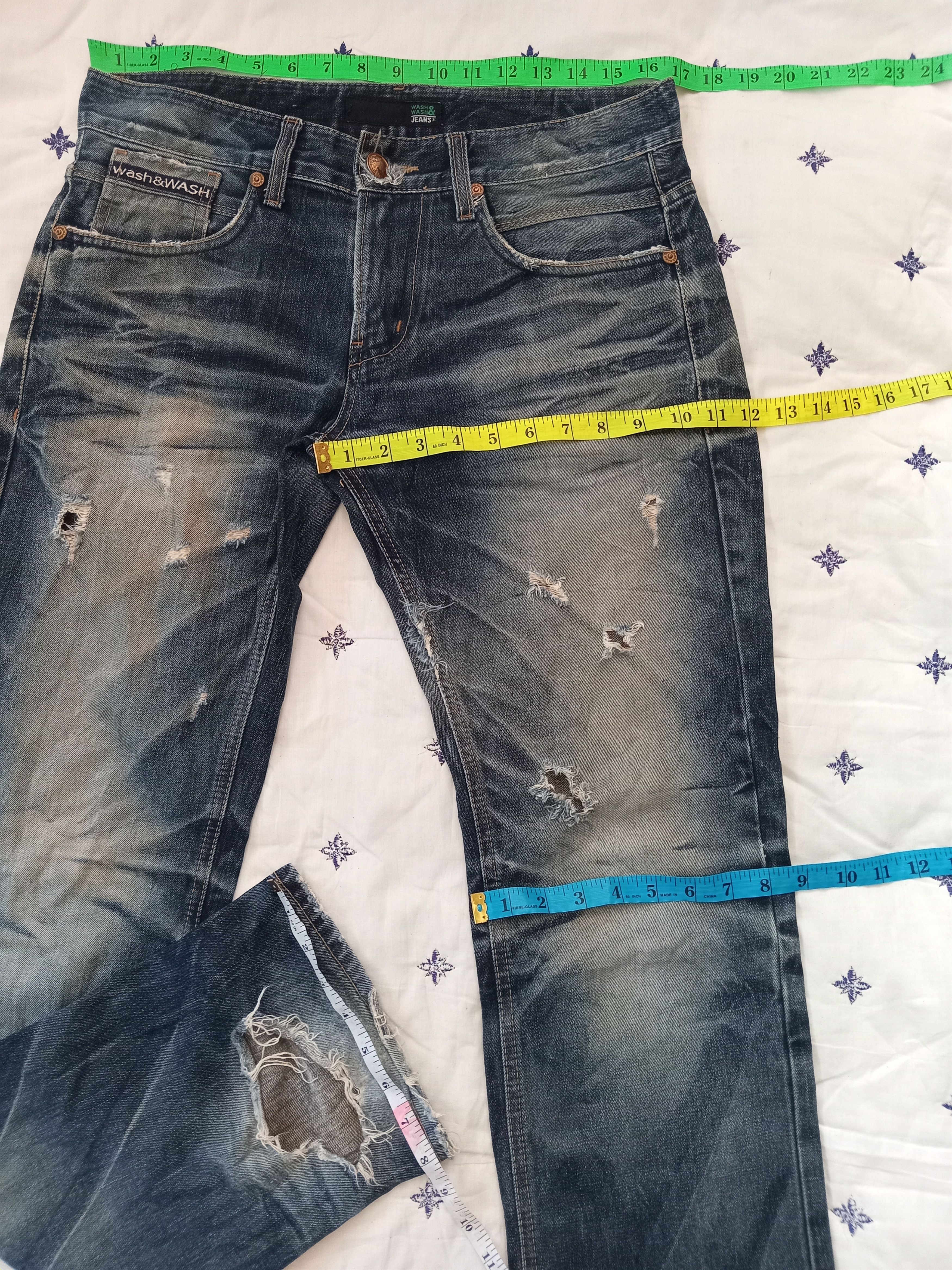 Hysteric Glamour × Japanese Brand 💥RARE💥WASH&WASH Japanese Faded Distressed Ripped Jeans Size US 33 - 2 Thumbnail