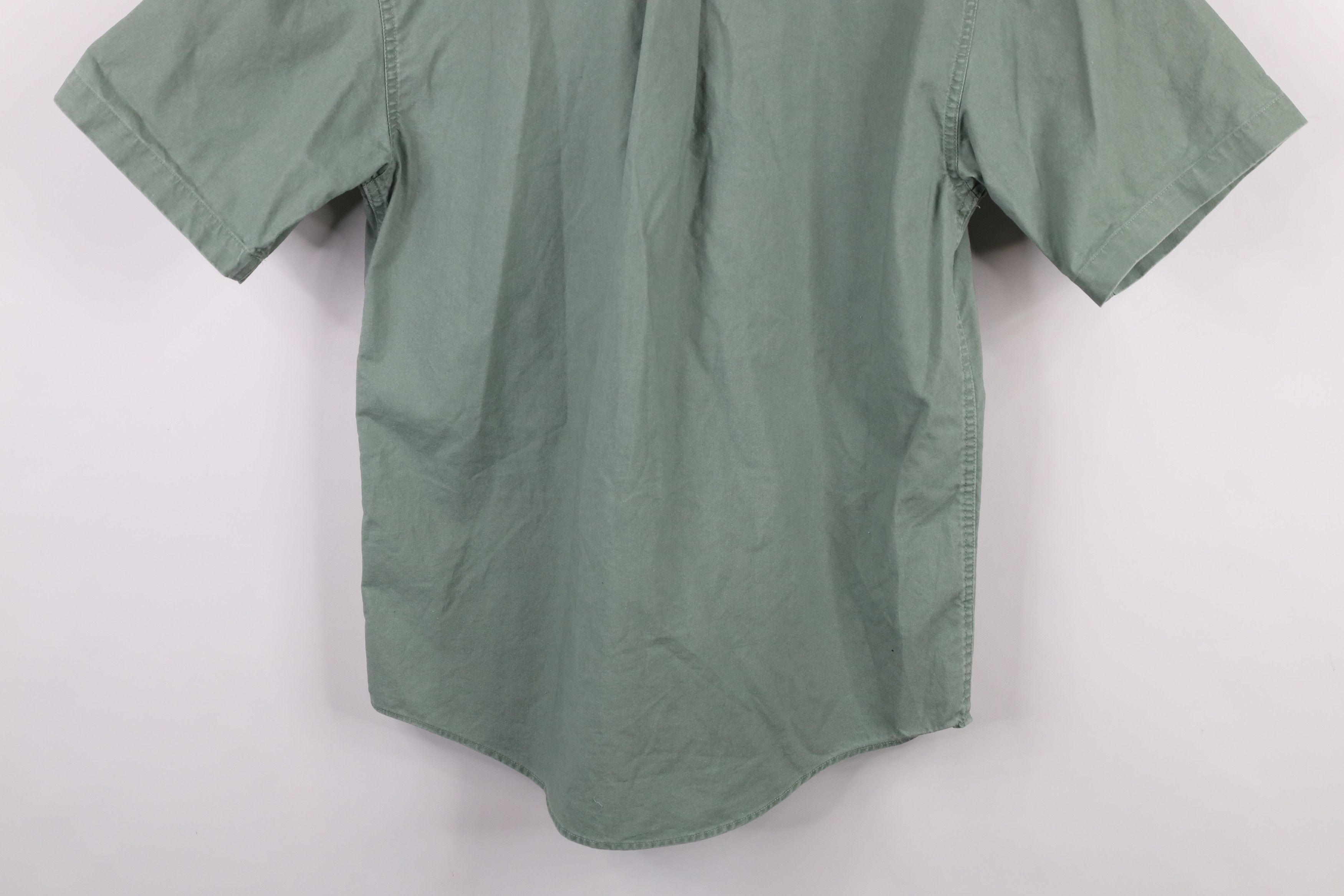 L.L. Bean × Vintage Vintage 90s LL Bean Stonewash Safari Bush Button Shirt Green Size US S / EU 44-46 / 1 - 11 Thumbnail