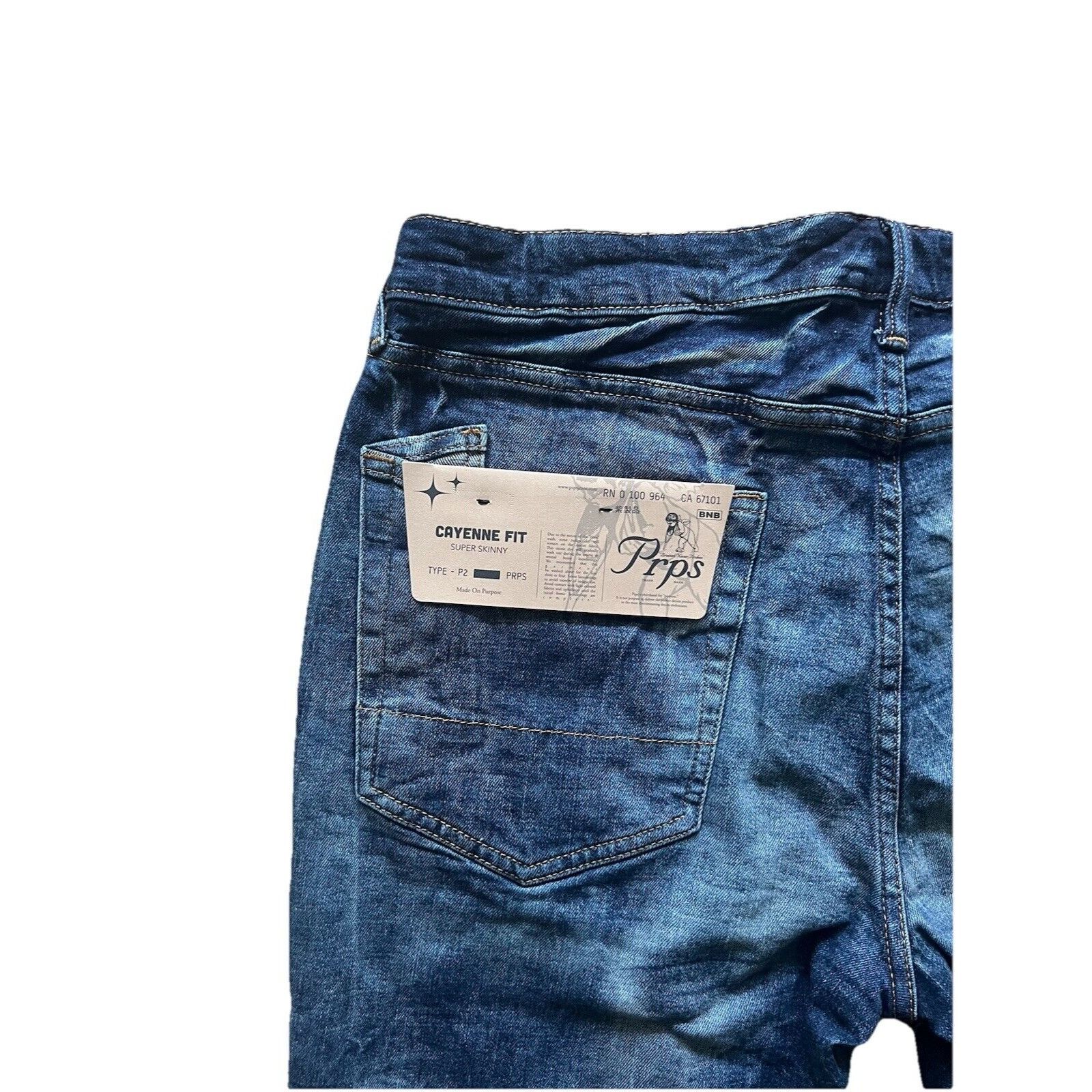 Prps PRPS Cayenne Skinny Fit Men's Stretch Jeans Blue Size 38/32 Size US 38 / EU 54 - 10 Thumbnail