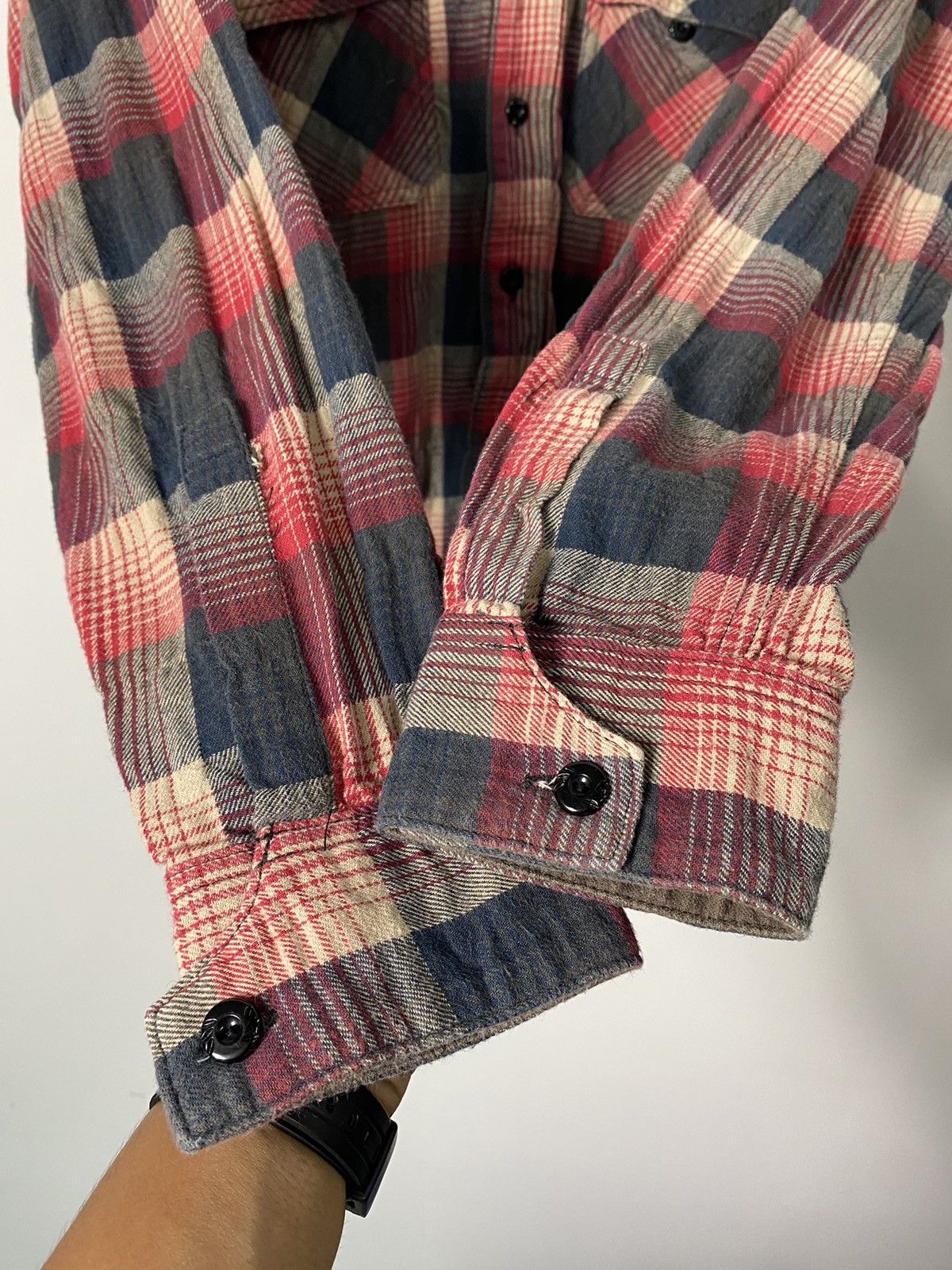 Japanese Brand Blackrebel Flannel Shirt Size US L / EU 52-54 / 3 - 3 Thumbnail