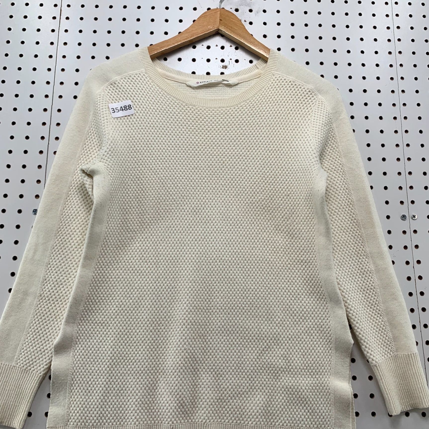 Athleta Athleta Thermal Active Shirt Womens 2XS Ivory Long Sleeve Crew Neck Pullover Athletic 2XS Women Casual Activewear Size XXS / US 00 / IT 34 - 5 Thumbnail