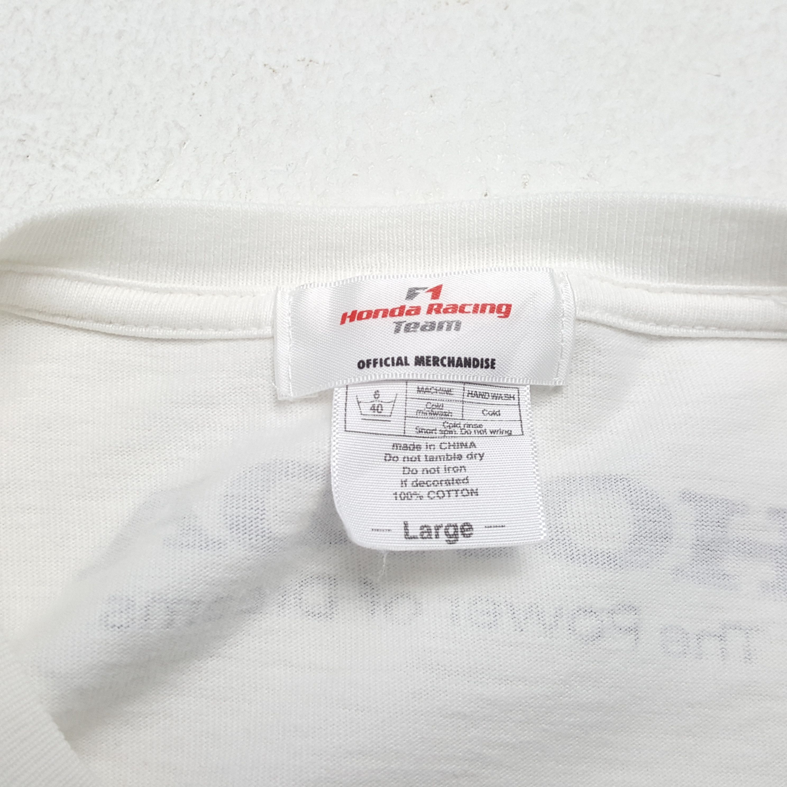 Honda × Vintage HONDA RACING Formula One F1 TEAM Center Design Tshirt Size US L / EU 52-54 / 3 - 8 Thumbnail