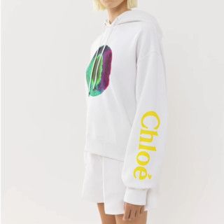 Chloe o1loc1c0425 CHC23 Hoodie in White & Green Size M / US 6-8 / IT 42-44 - 2 Thumbnail